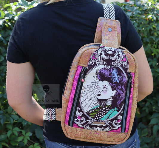 Handcrafted purse backpack shoulder sling Tula Pink
