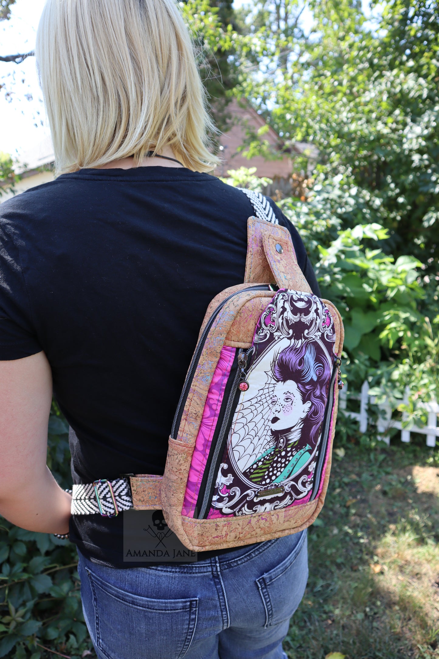 Handcrafted purse backpack shoulder sling Tula Pink