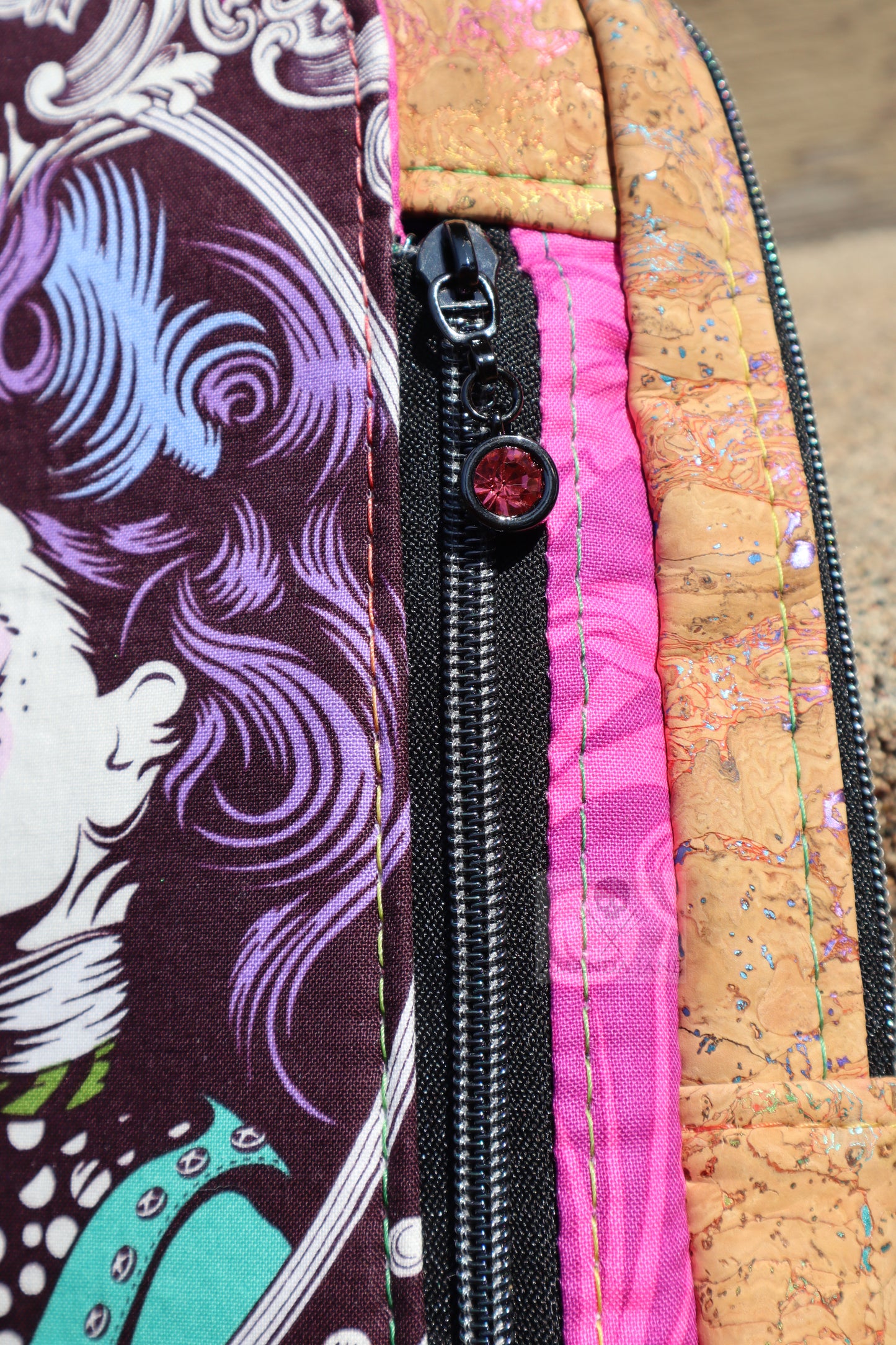 Handcrafted purse backpack shoulder sling Tula Pink