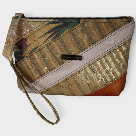 Handmade clutch wristlet crossbody purse Spanish cork