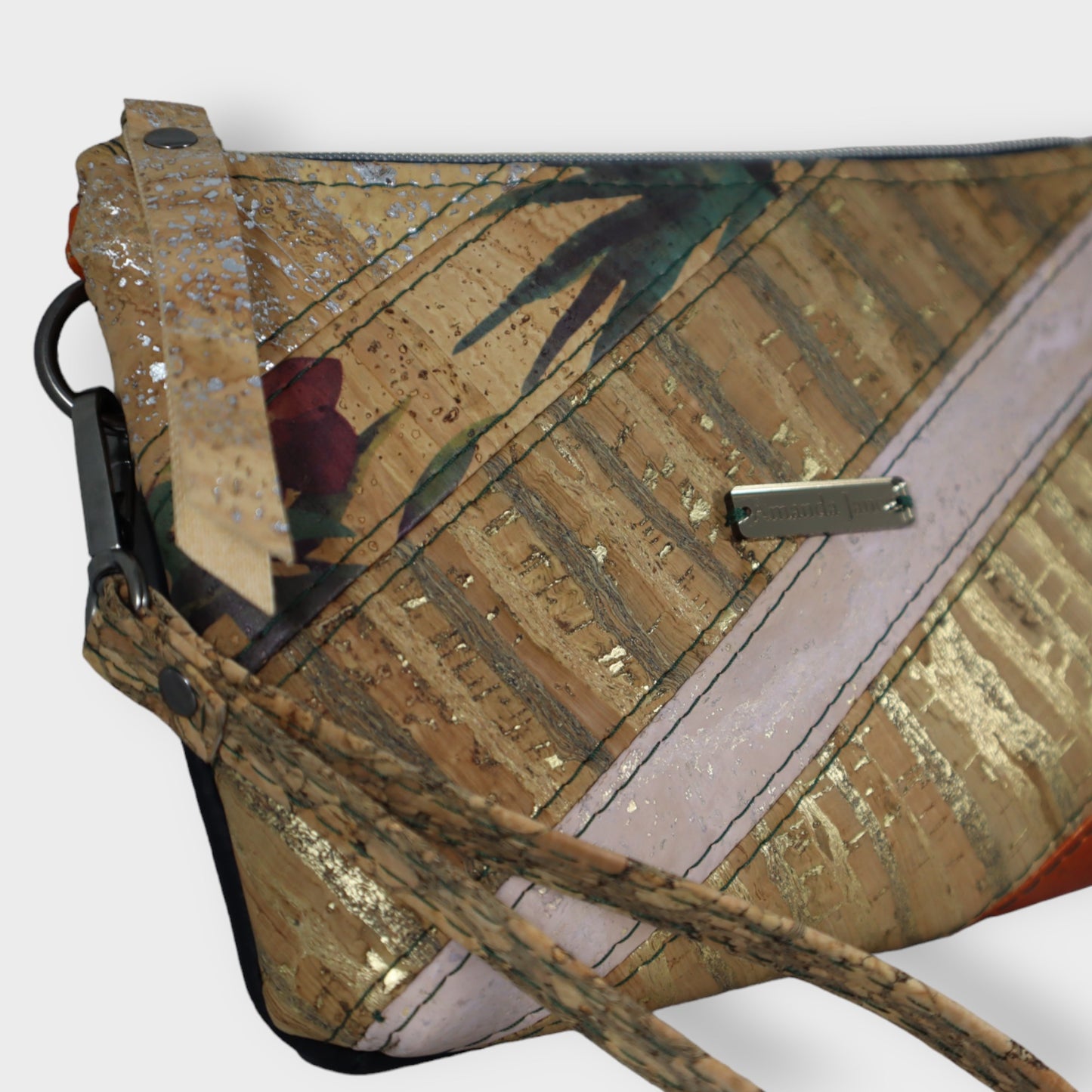 Handmade clutch wristlet crossbody purse Spanish cork