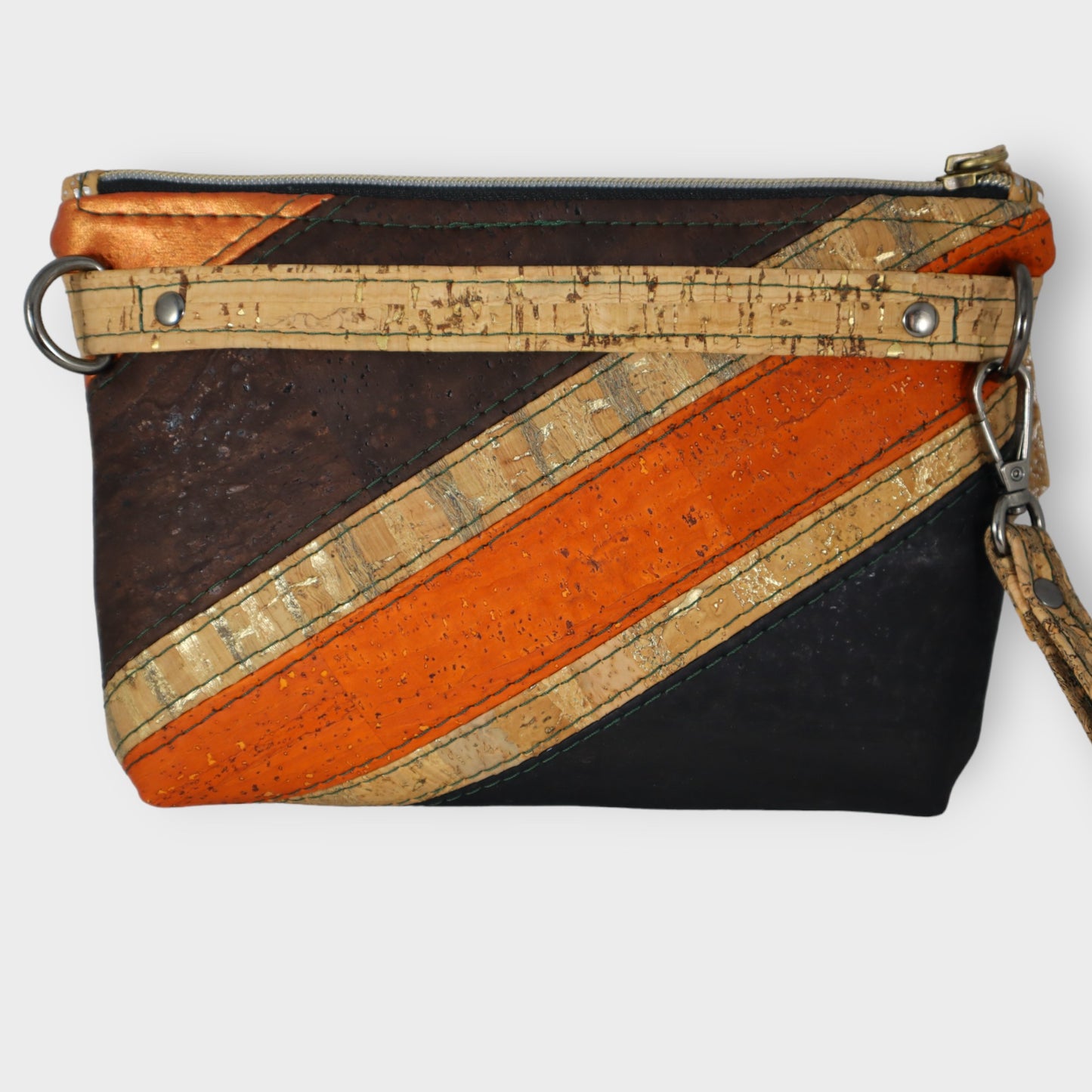 Handmade clutch wristlet crossbody purse Spanish cork