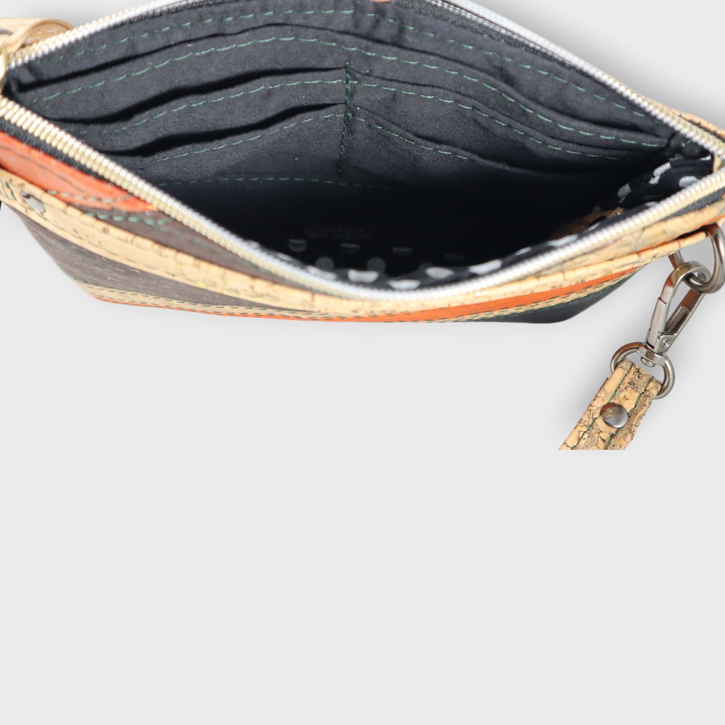 Handmade clutch wristlet crossbody purse Spanish cork