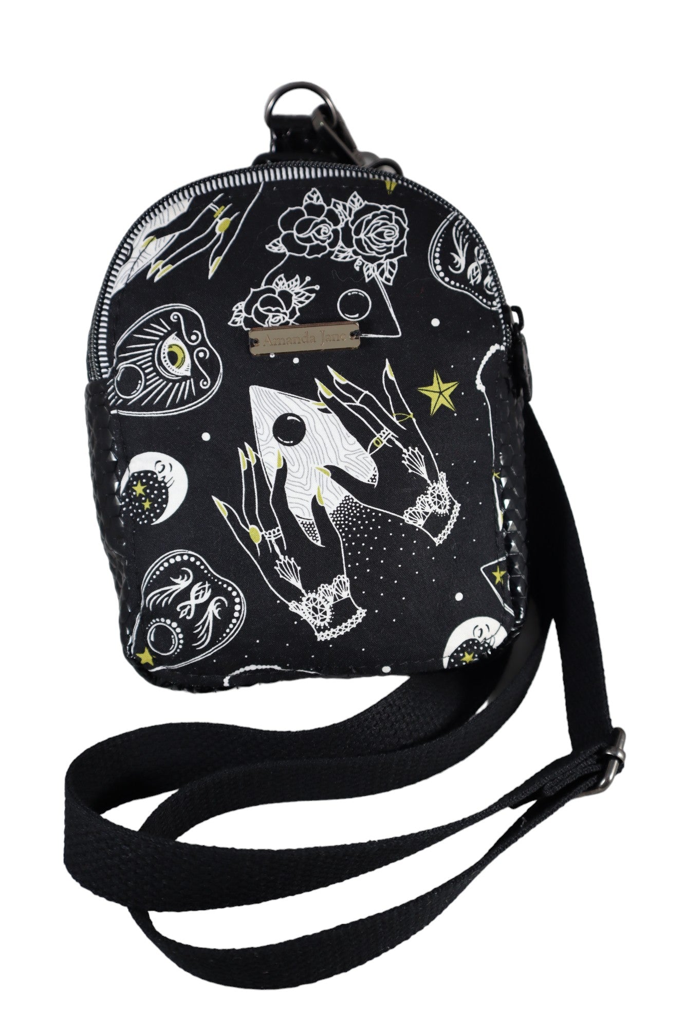 Handcrafted purse backpack shoulder sling witchy Ouija boards - SMALL size
