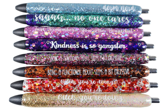 Glitter and epoxy pen REFILLABLE
