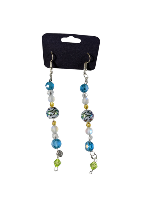 Blue and white earrings by Lydia