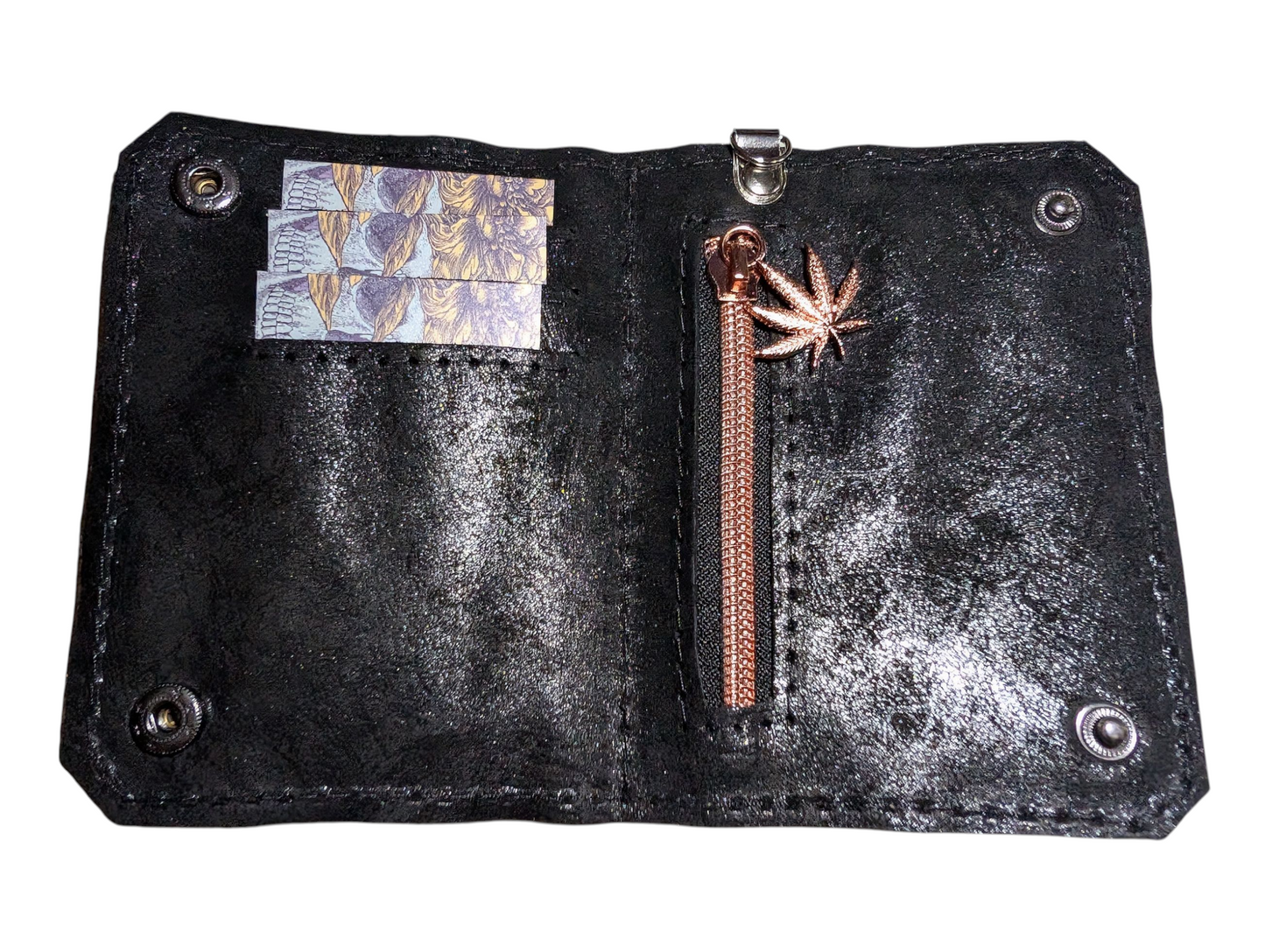 Handcrafted coin small wallet adult leaves cork print