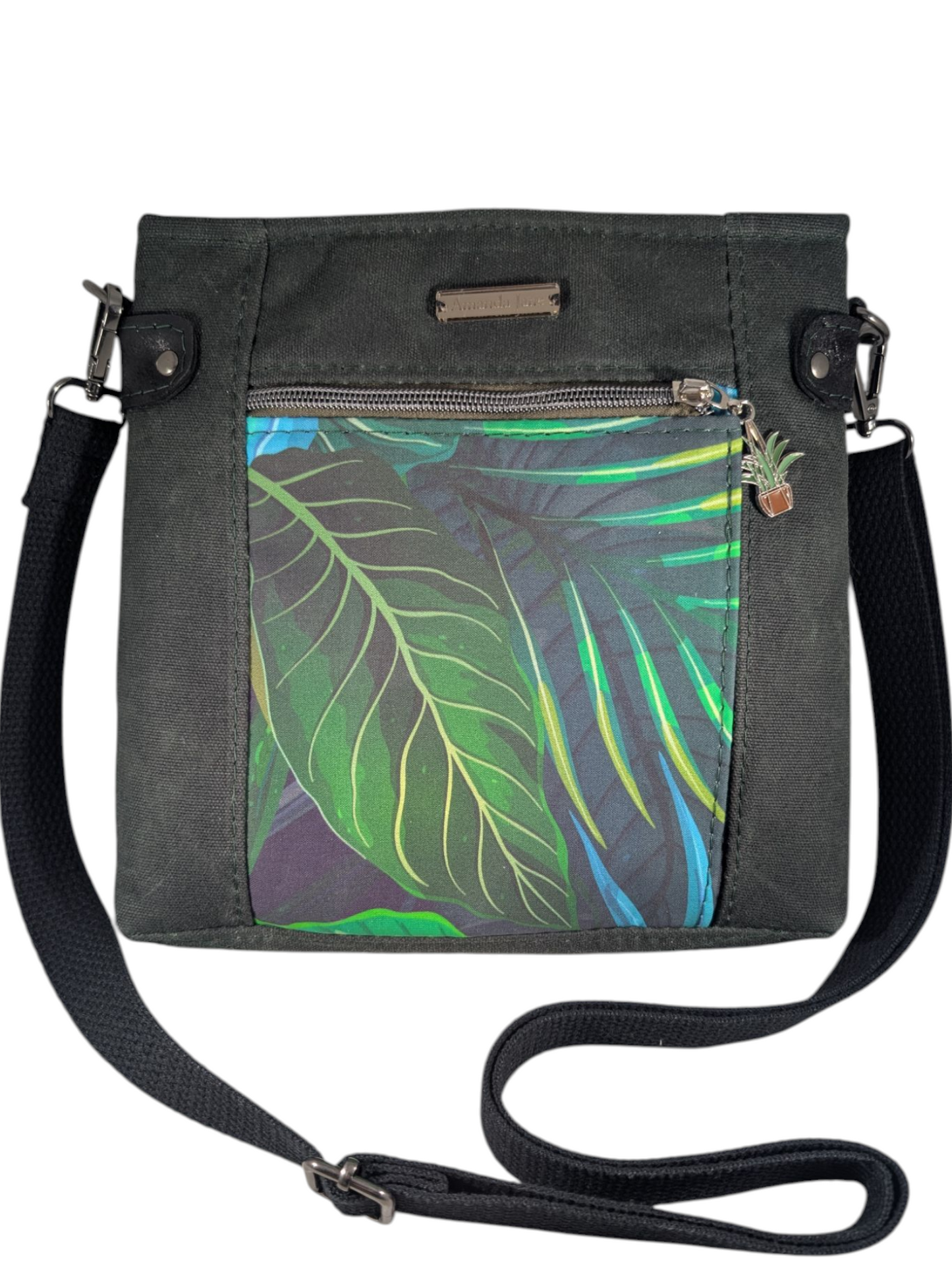 Handcrafted bag purse handbag bag garden leaves tropical