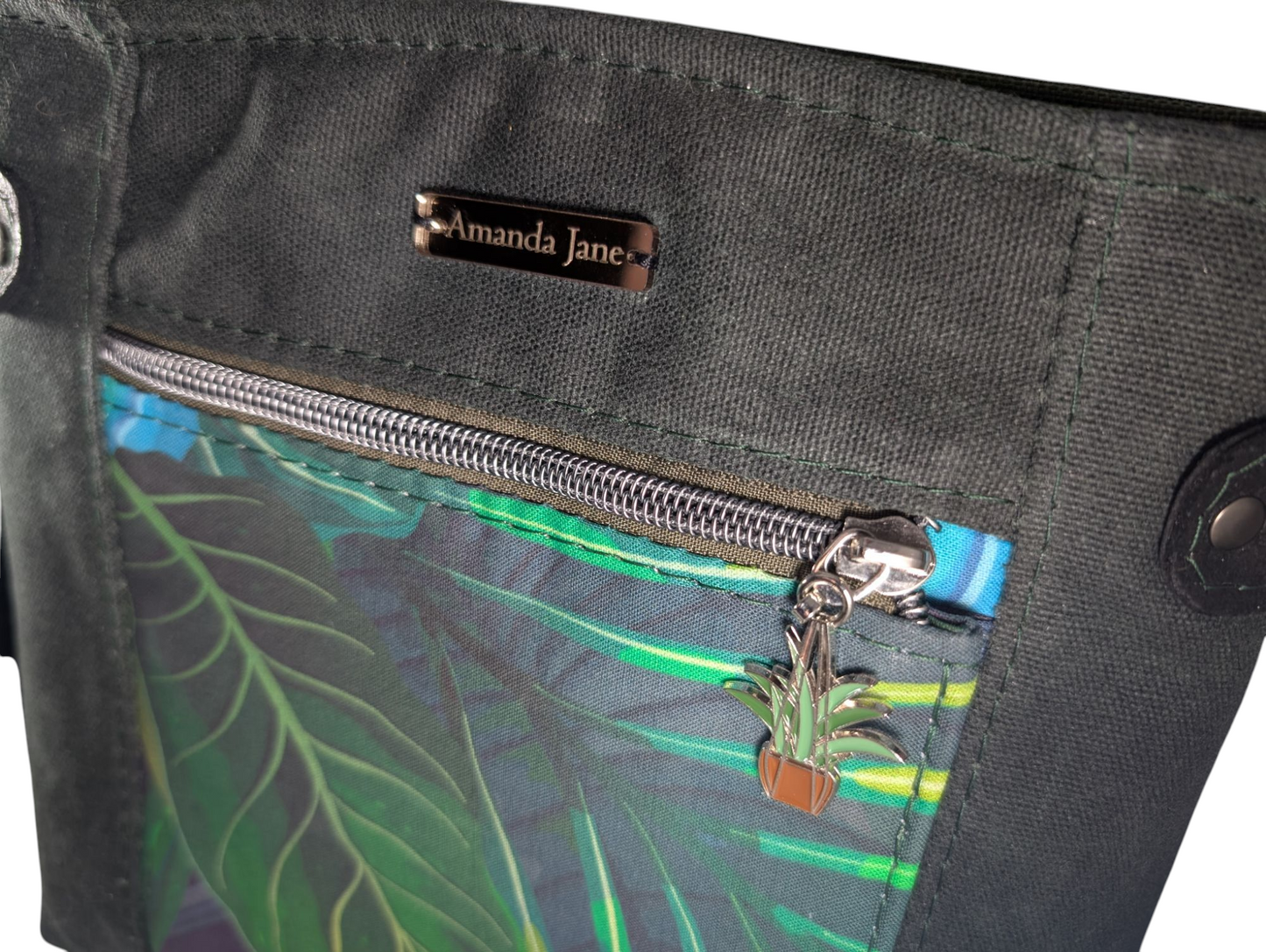 Handcrafted bag purse handbag bag garden leaves tropical