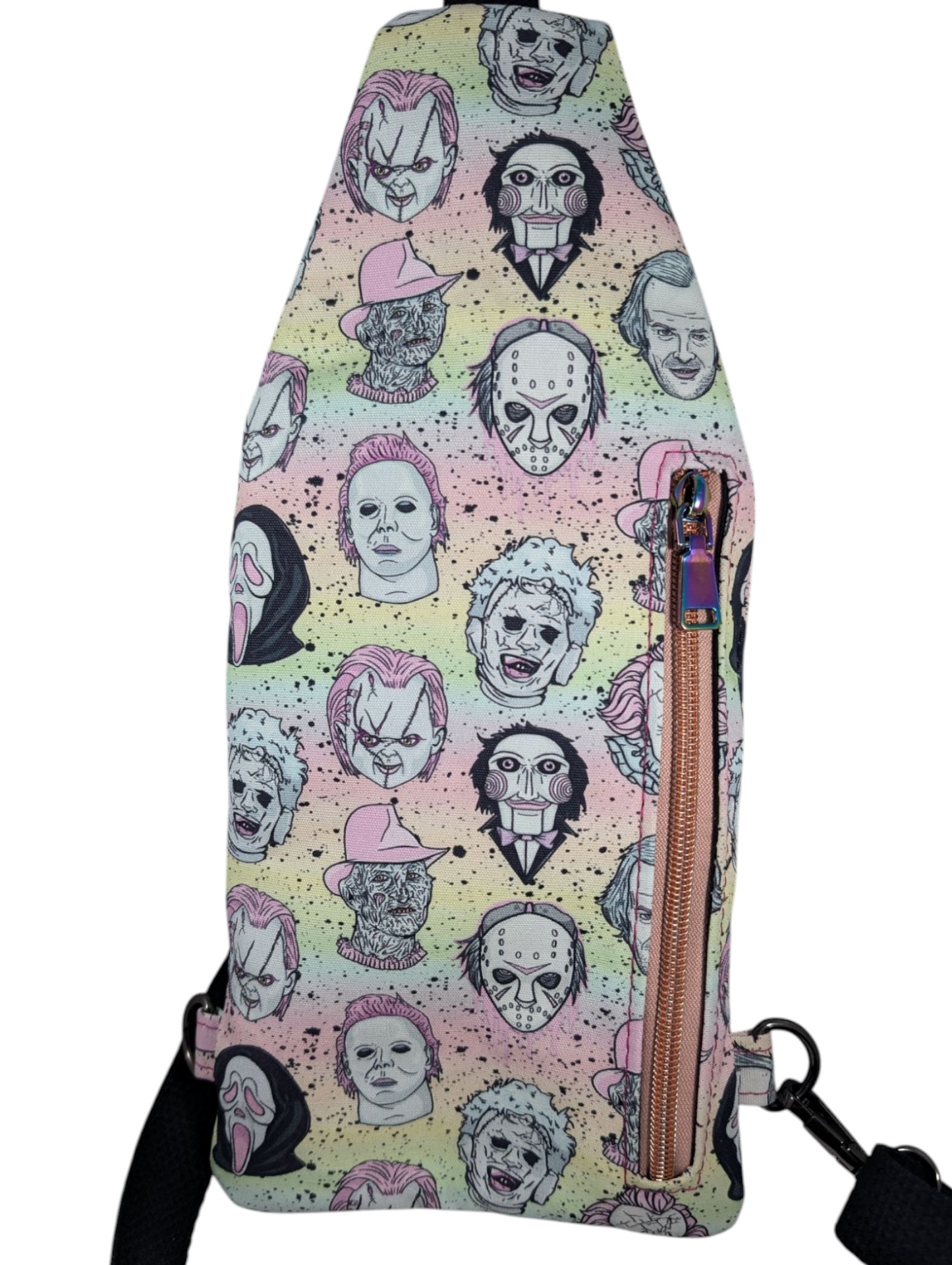 Handcrafted shoulder sling horror movie icons