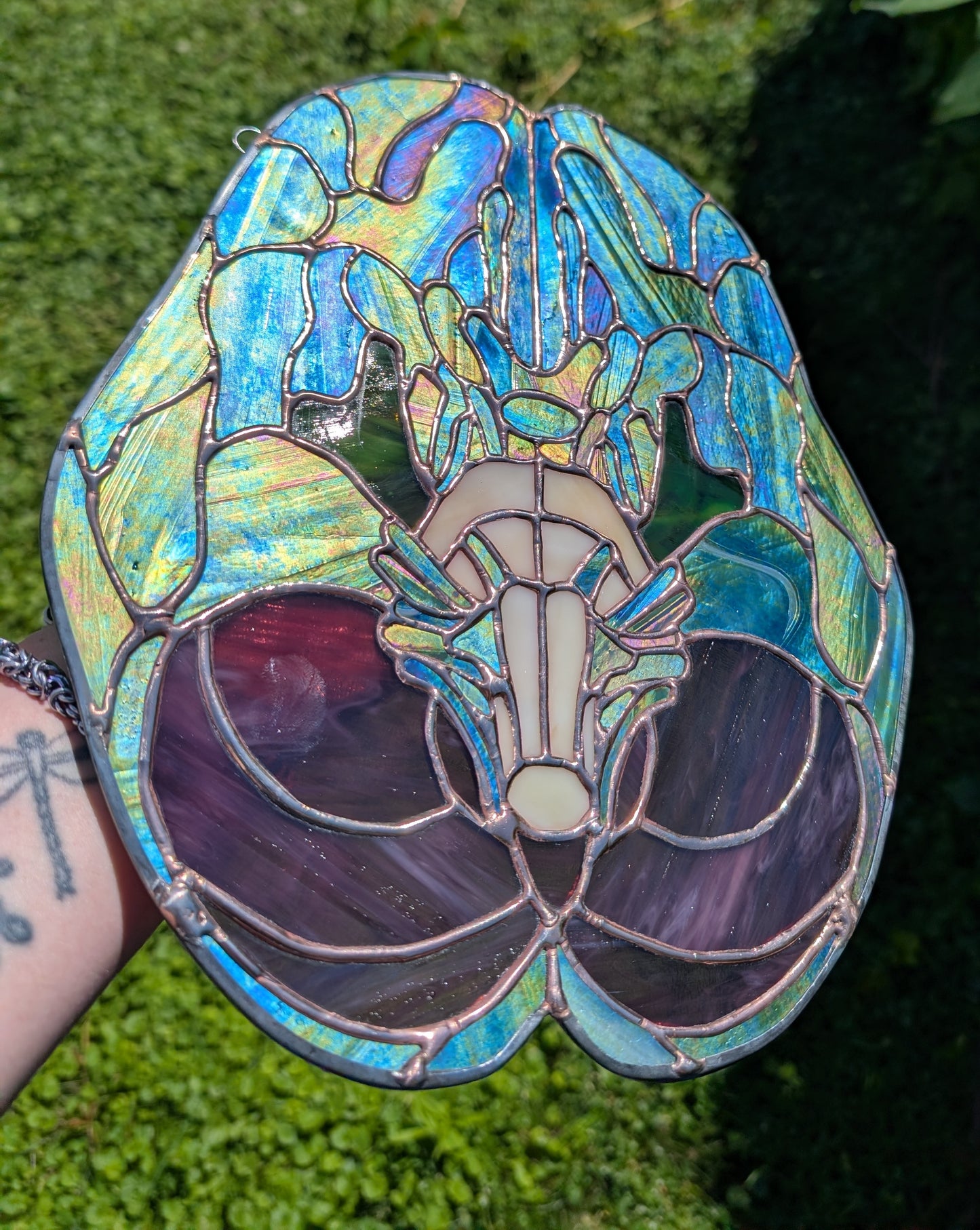 Handcrafted stained glass anatomical brain - CUSTOM LISTING