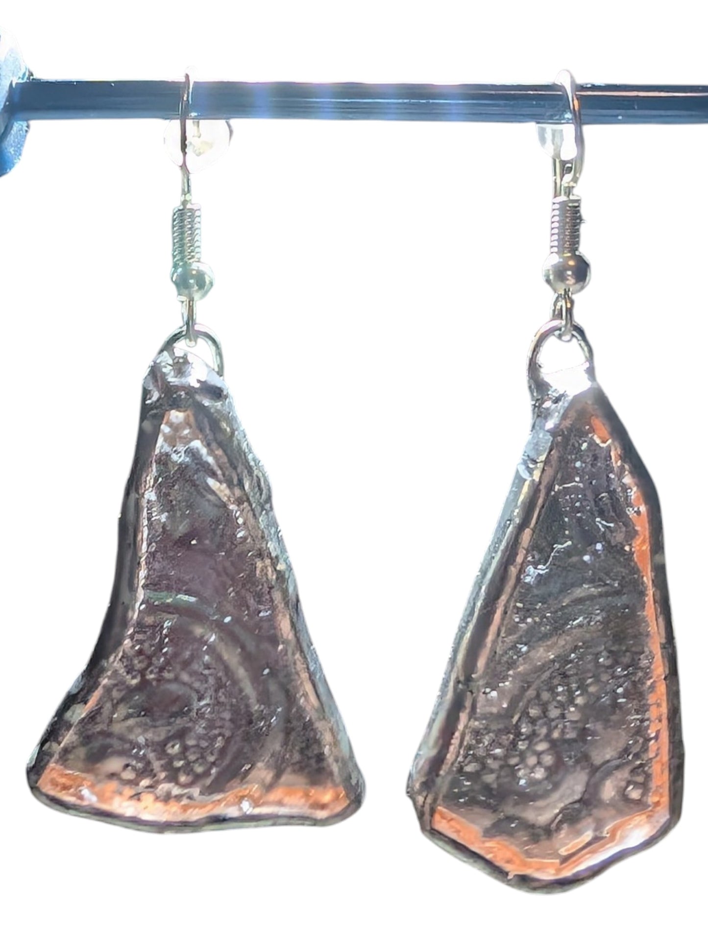 Recycled scrap stained glass earrings