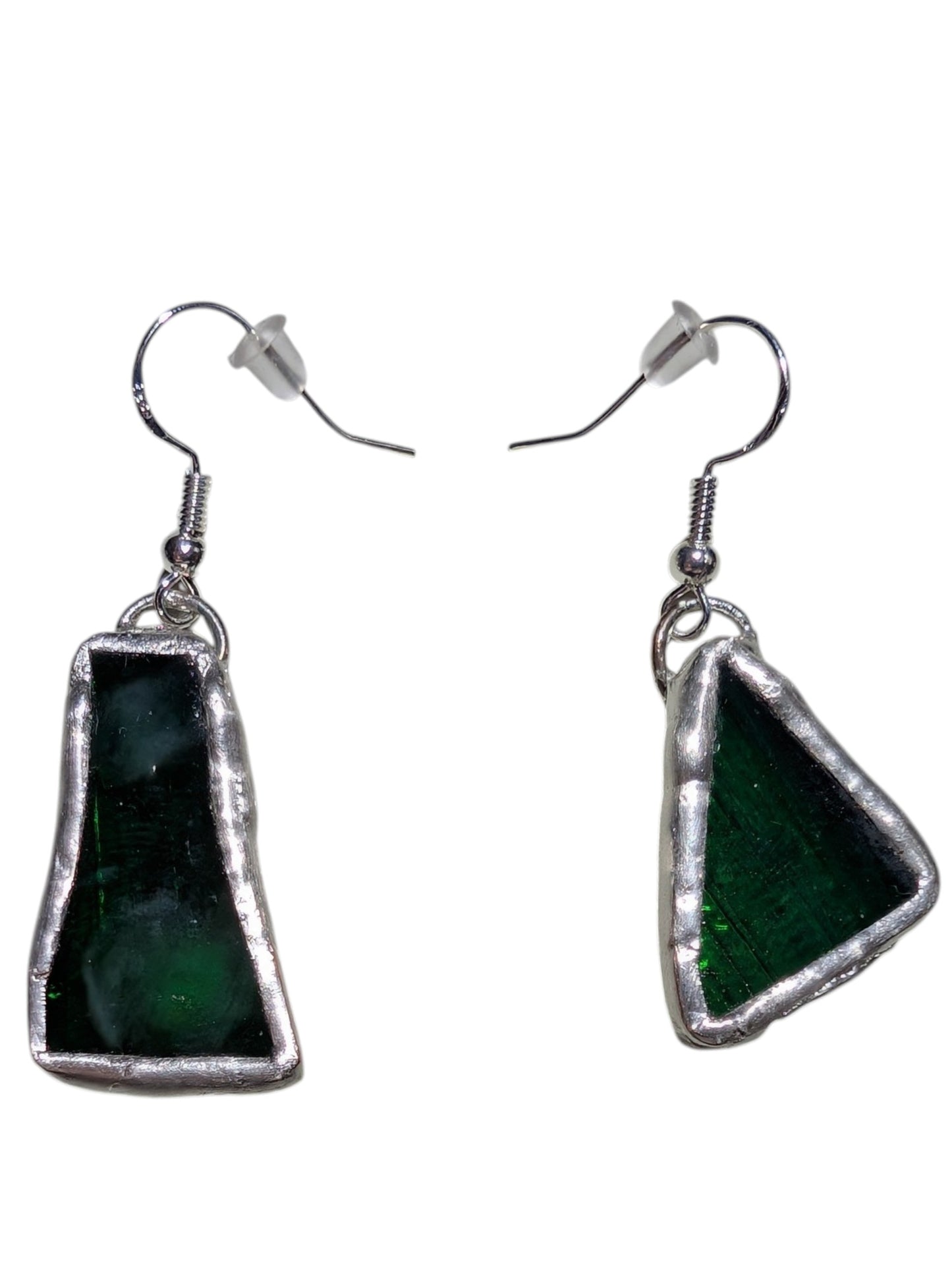 Recycled scrap stained glass earrings