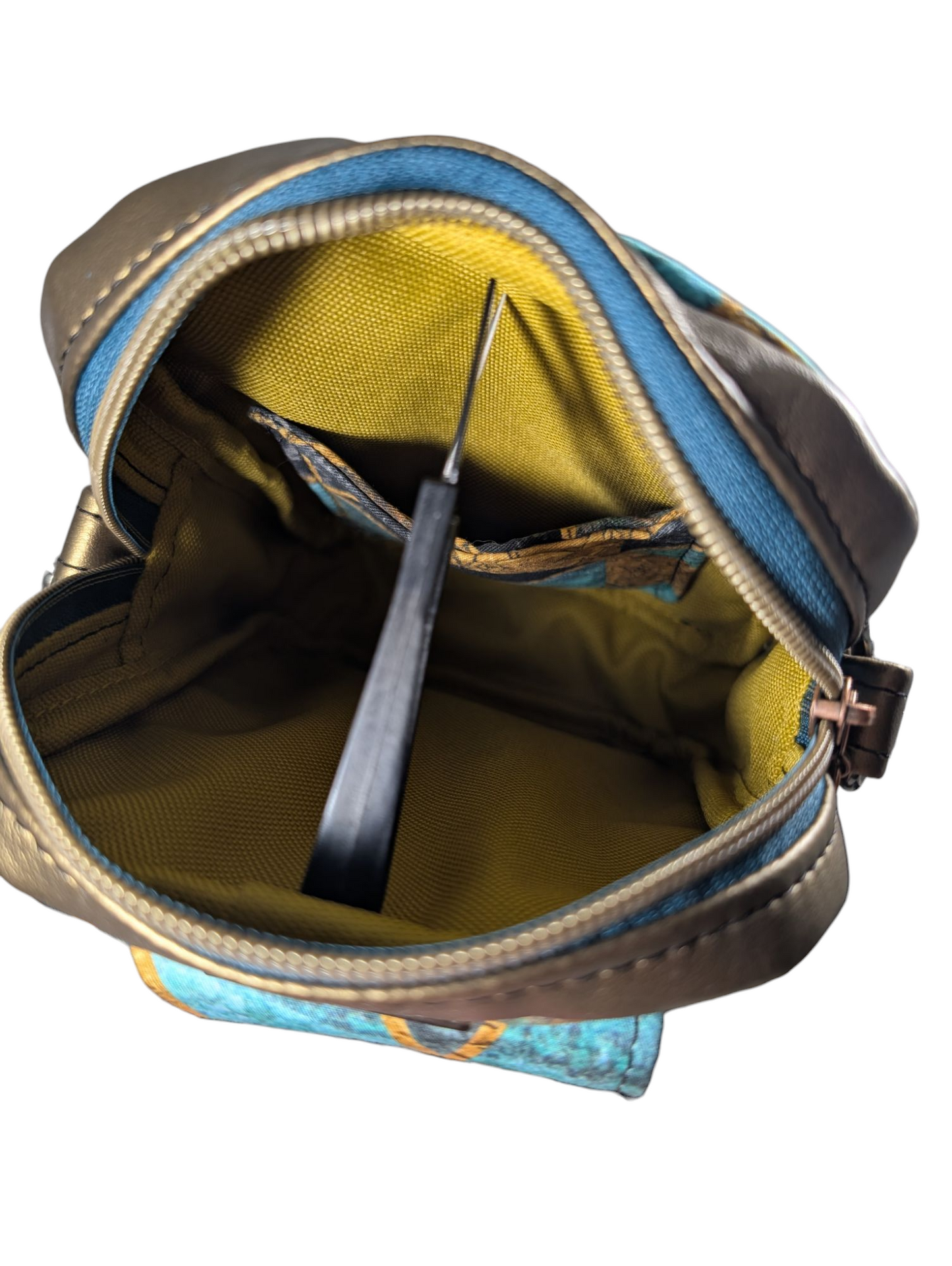 Handcrafted purse crossbody bag essentials turquoise geo