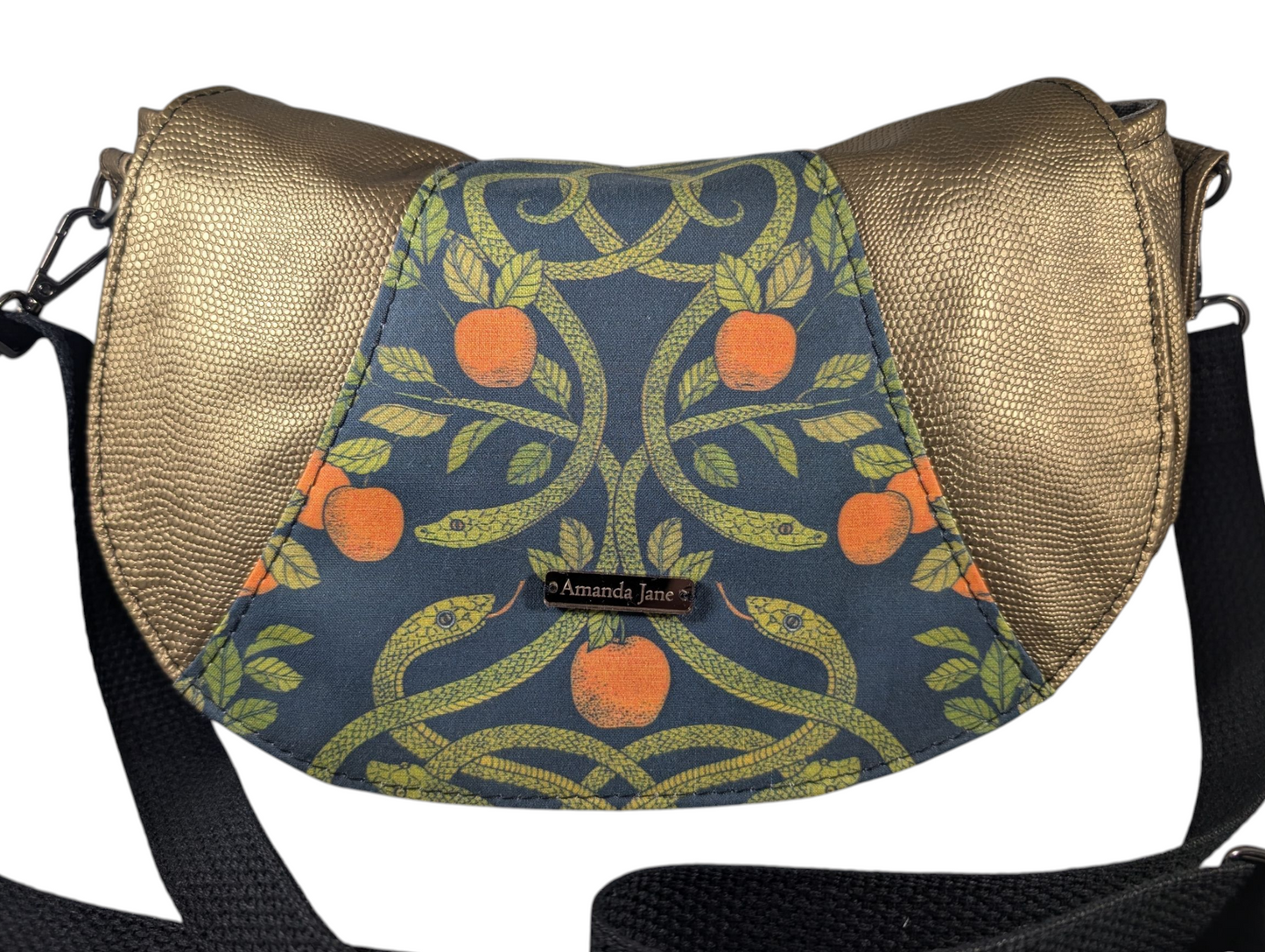 Handcrafted bag purse handbag bag garden of Eden snakes