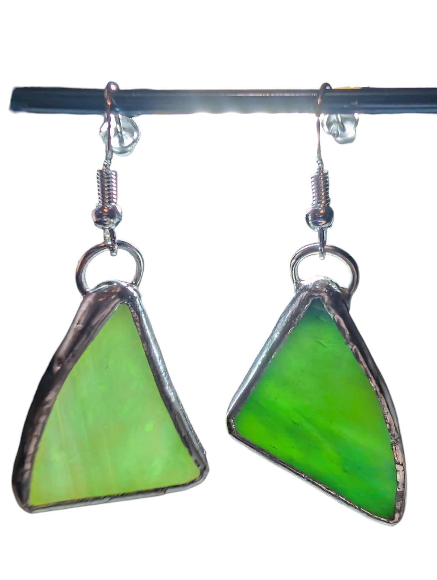 Recycled scrap stained glass earrings
