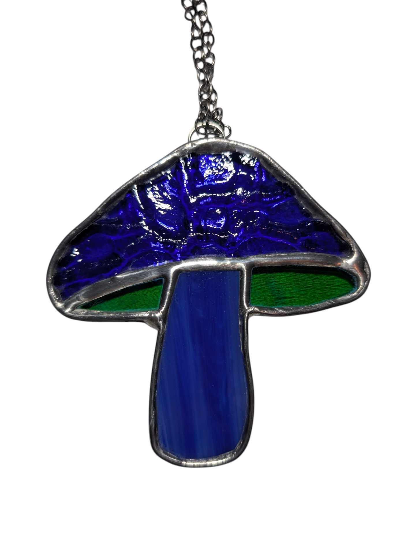 Stained glass mushroom suncatcher