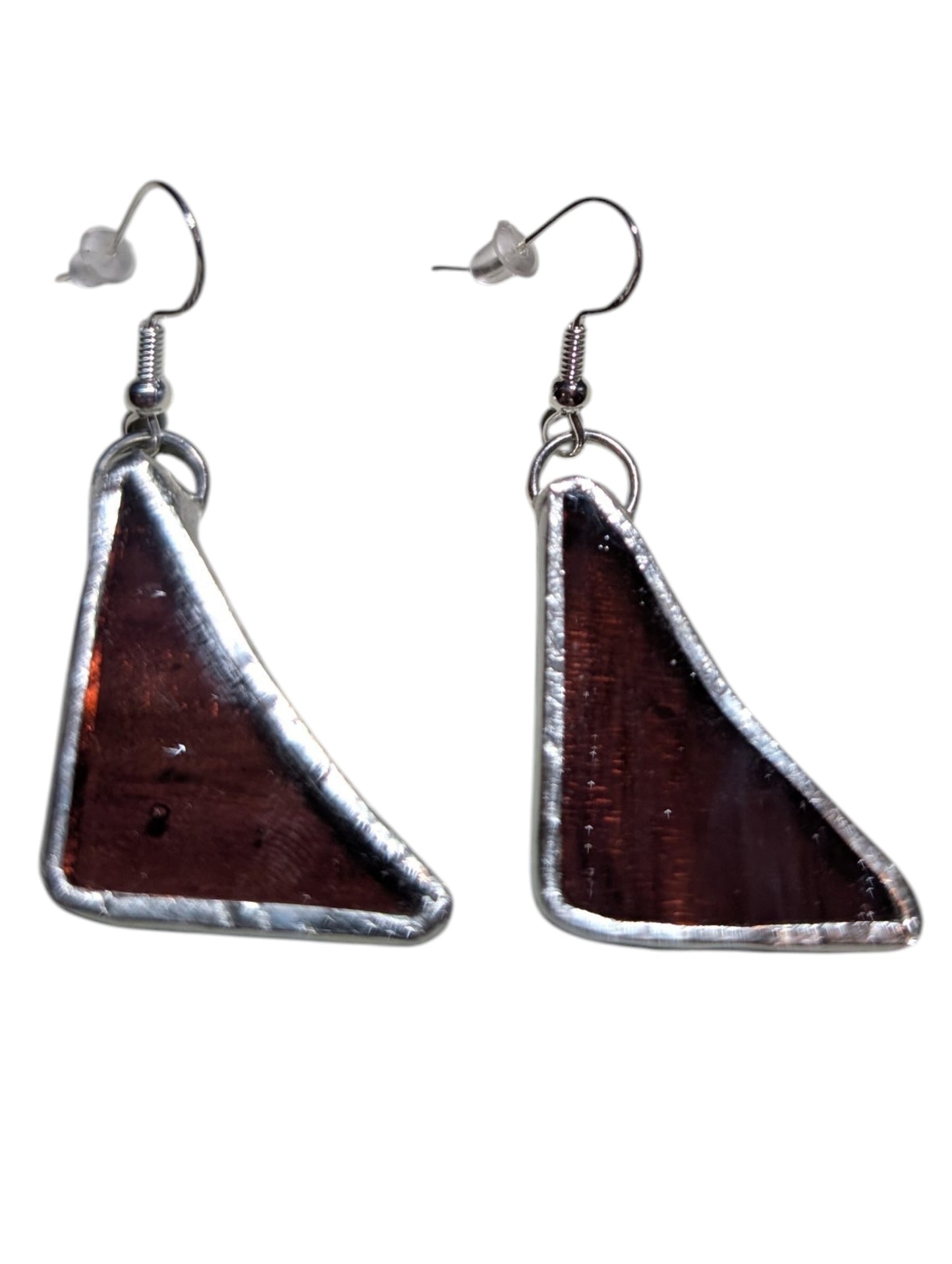 Recycled scrap stained glass earrings