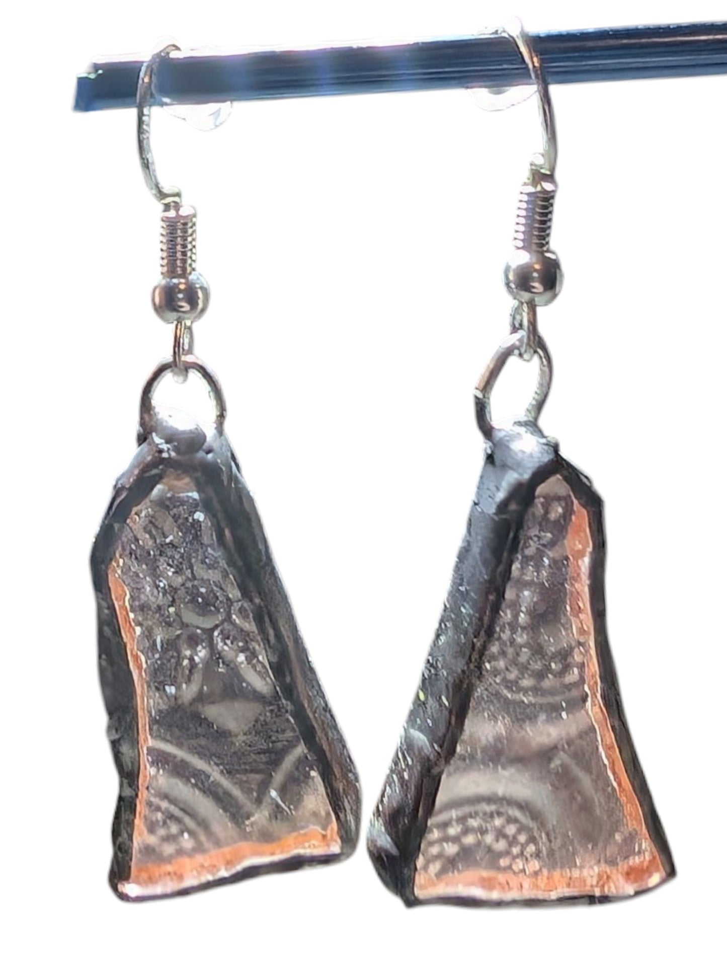 Recycled scrap stained glass earrings