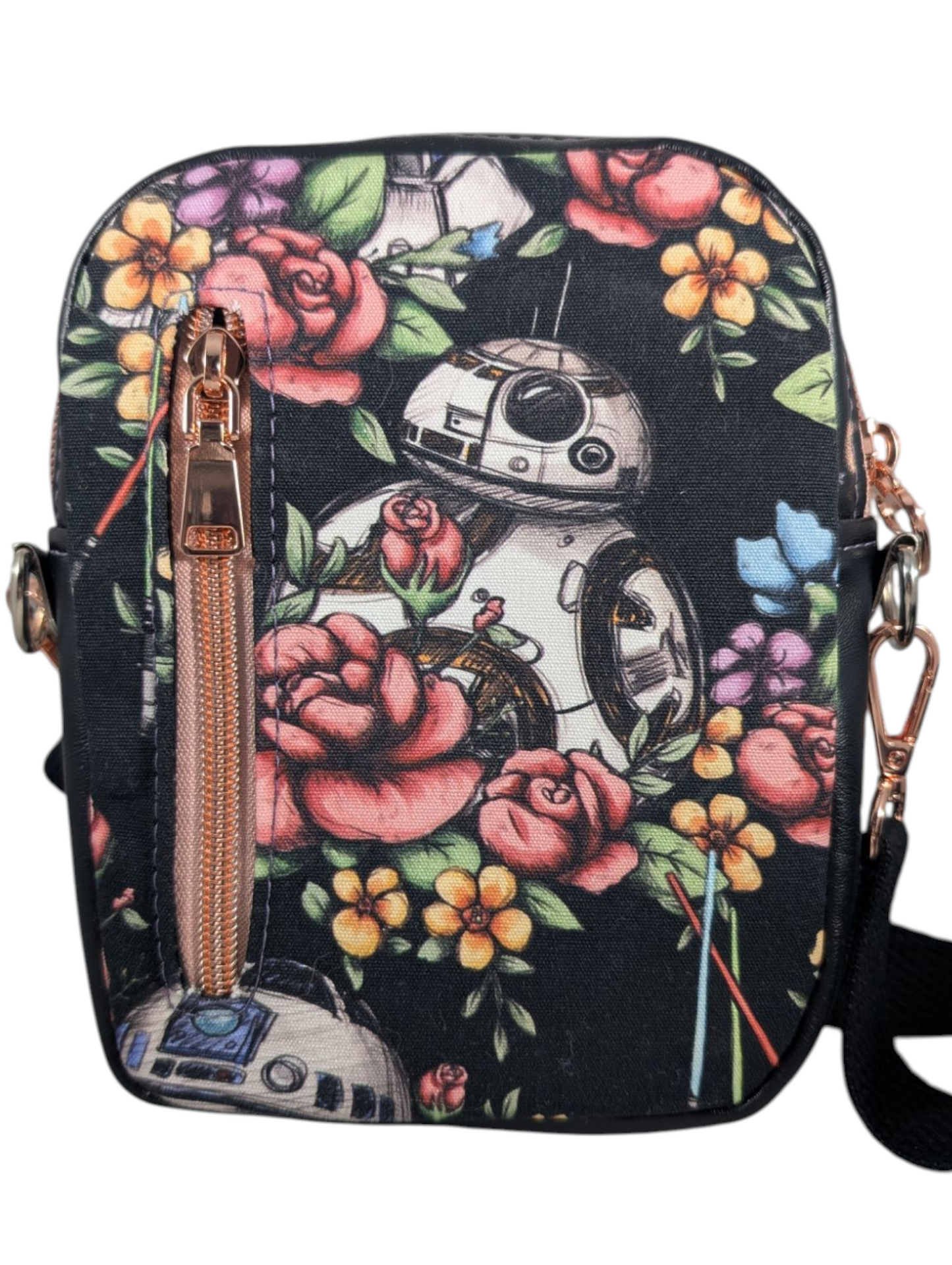 Handcrafted purse crossbody bag essentials art movie guy