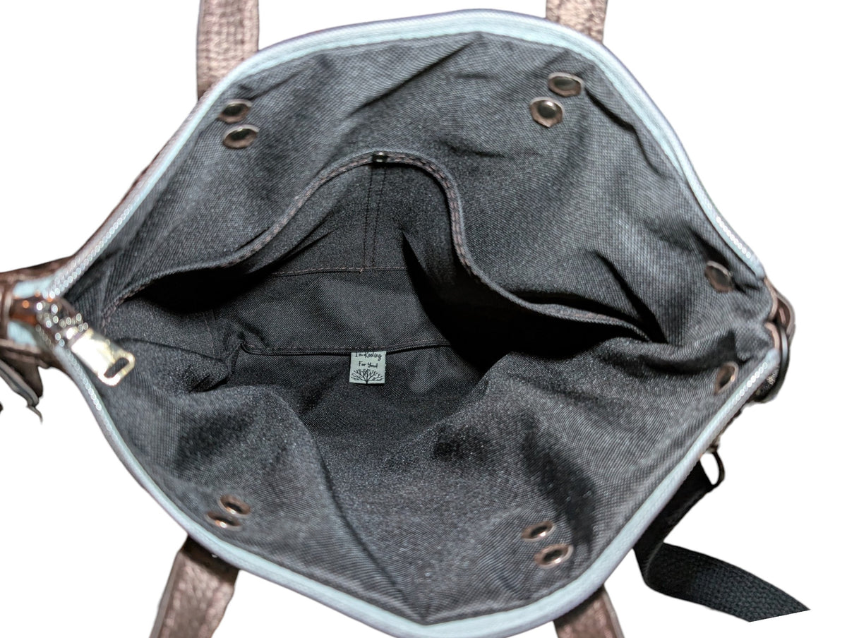 Handcrafted bag purse handbag crossbody Luna moth, mushrooms