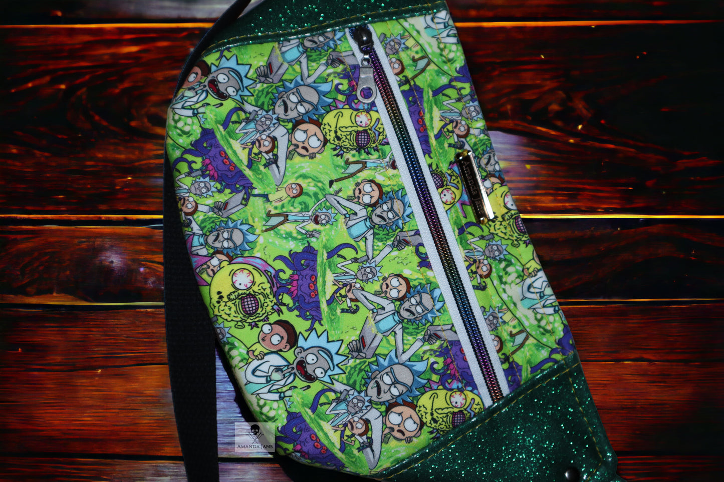 Handcrafted fanny pack bum bag sling rick & morty