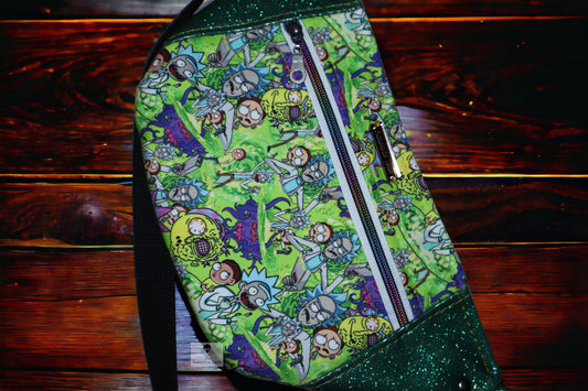 Handcrafted fanny pack bum bag sling rick & morty