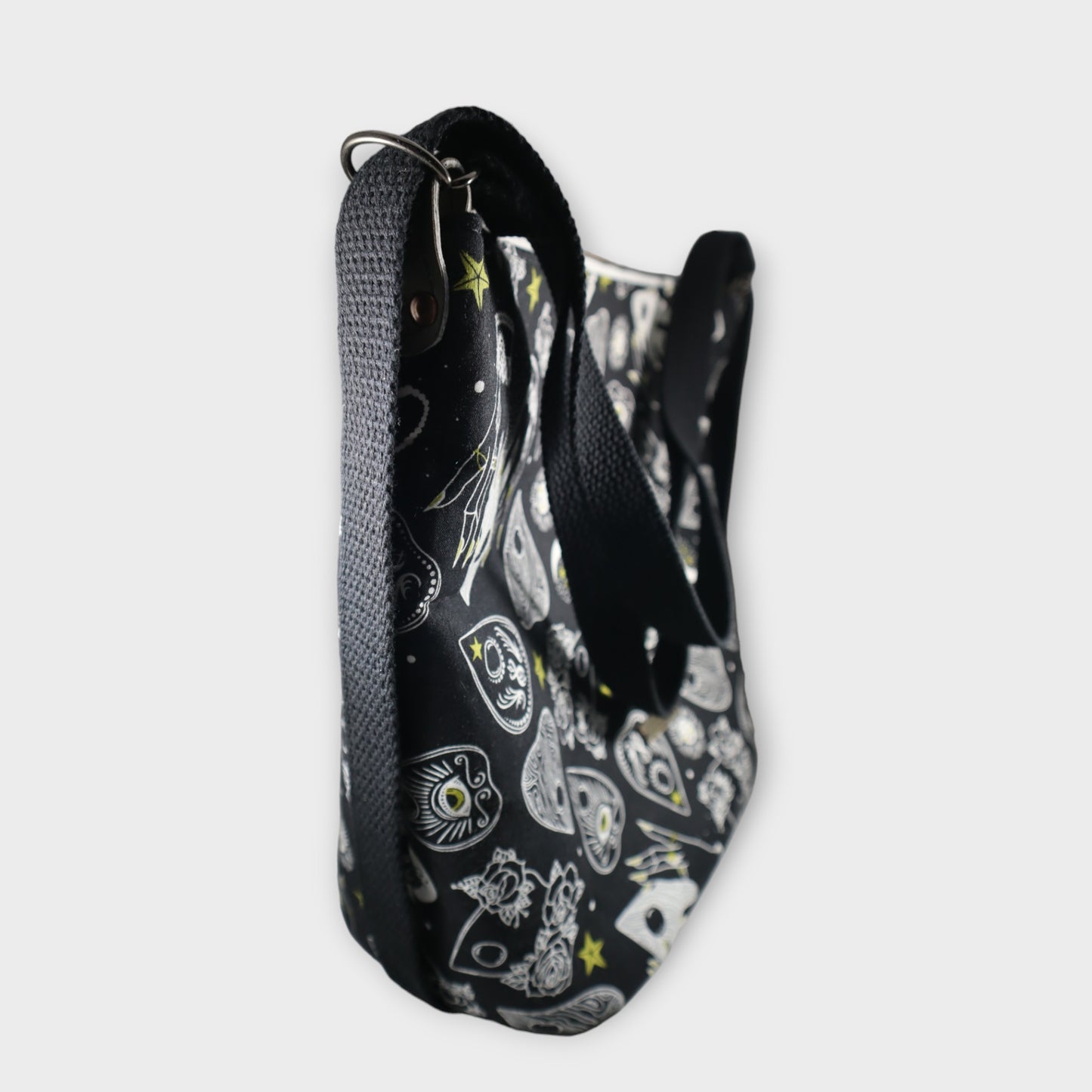 Handcrafted convertible shoulder purse to backpack Ouija witchy floral