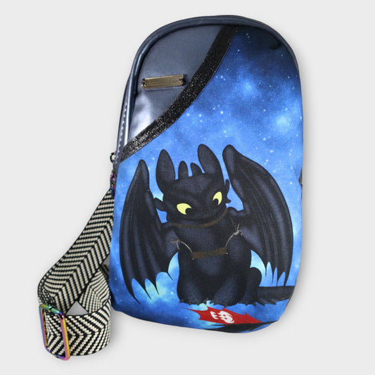 Handcrafted purse backpack shoulder sling Toothless