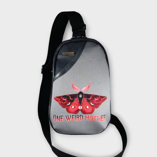 Handcrafted purse backpack shoulder sling one weird mother moth