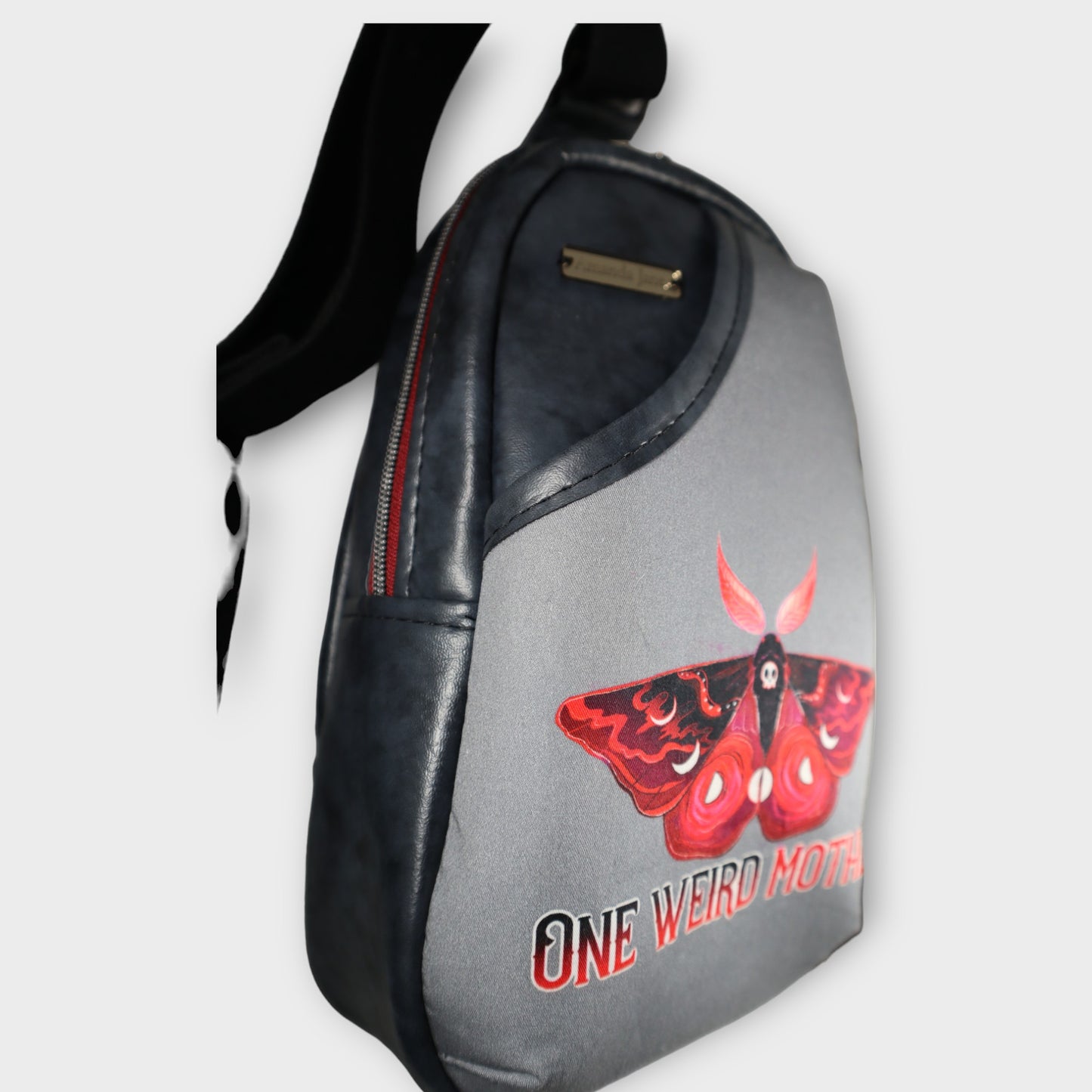 Handcrafted purse backpack shoulder sling one weird mother moth