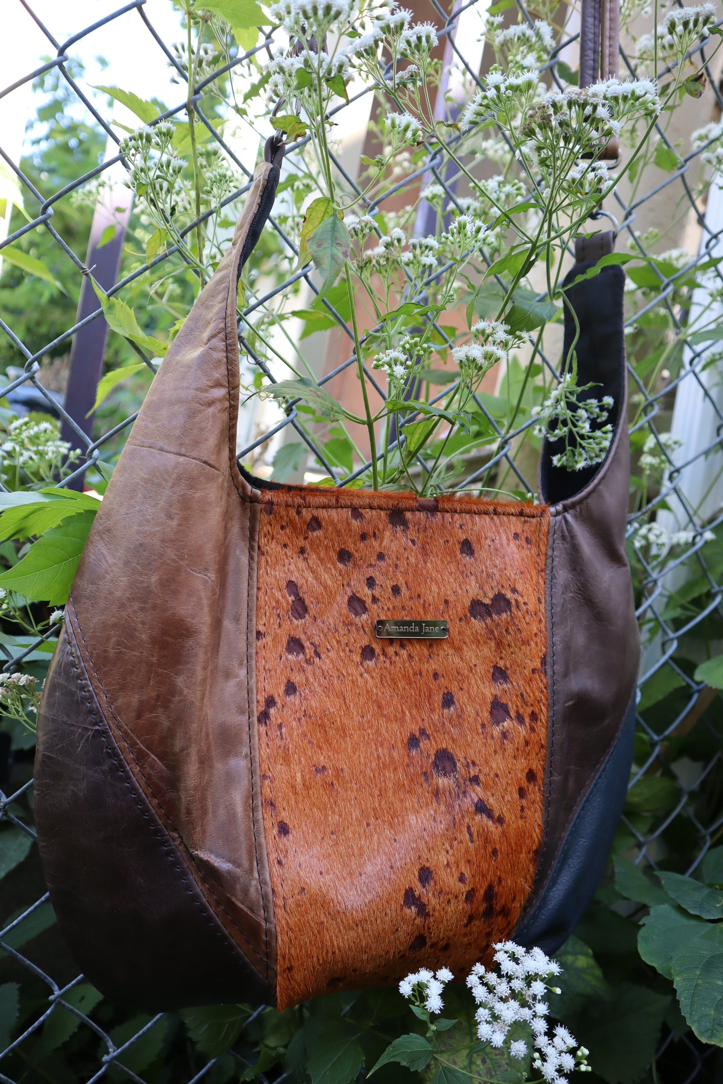 Handcrafted purse shoulder purse reclaimed leather