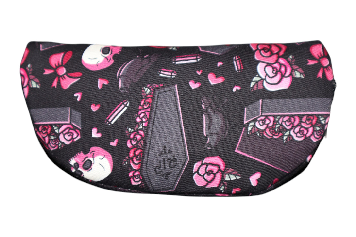 Handcrafted sunglasses case pink goth coffins