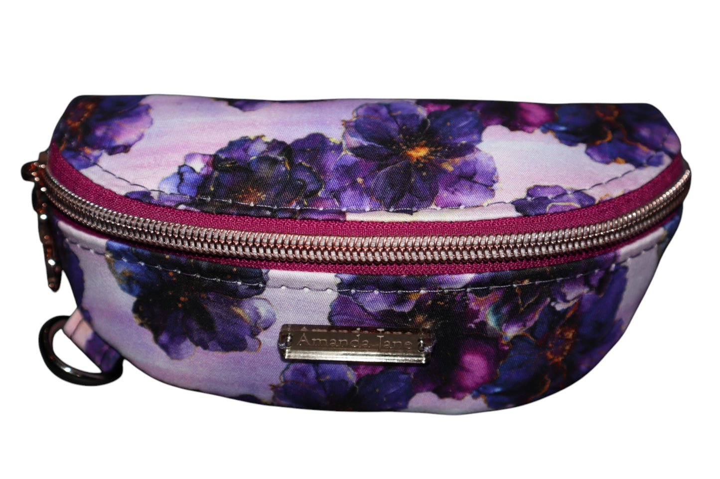 Handcrafted sunglasses case purple floral