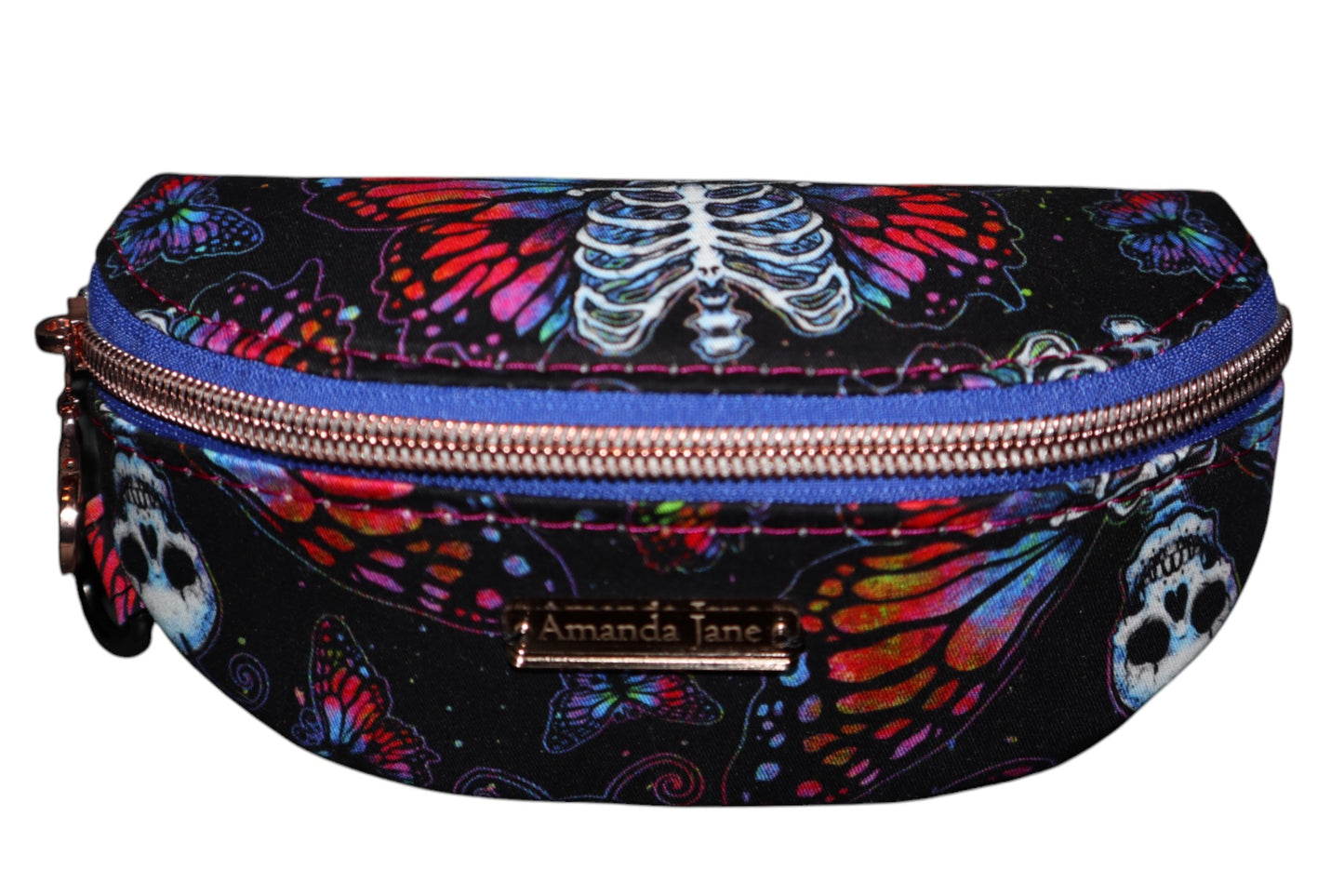 Handcrafted sunglasses case skeleton butterfly