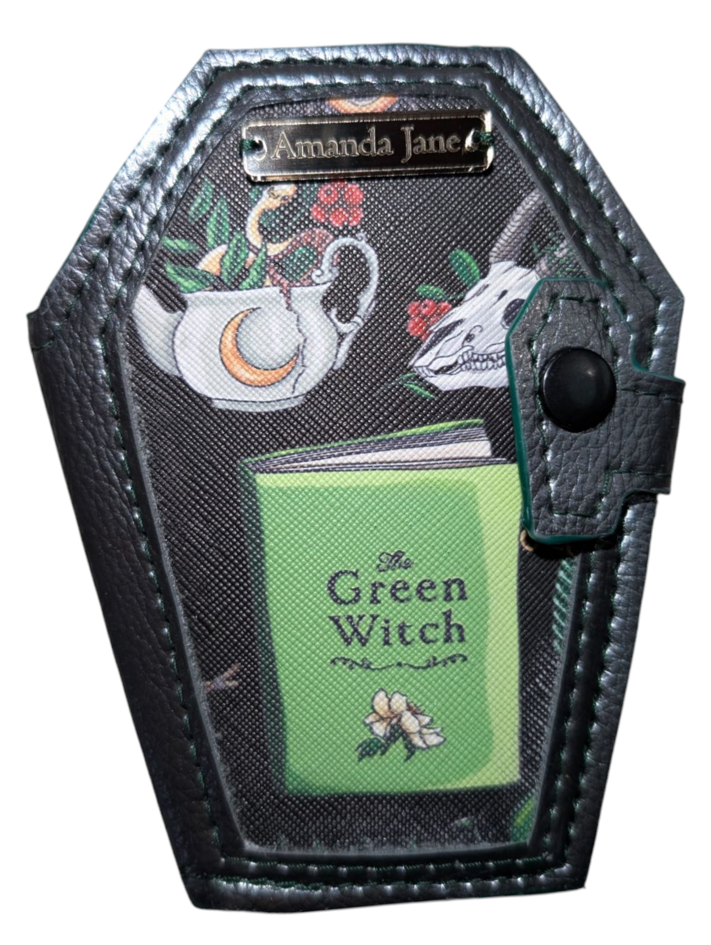 Coffin coin wallet green witch