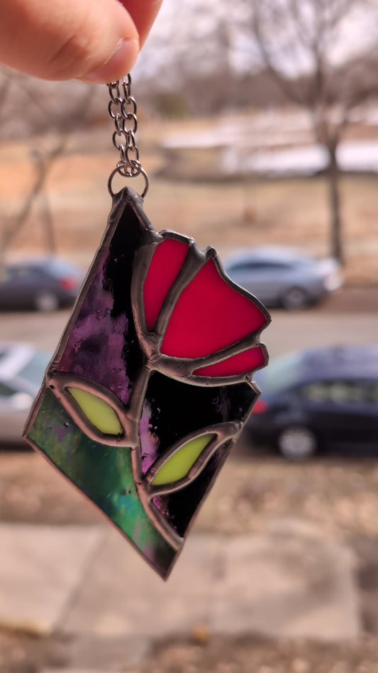 Handcrafted stained glass small flower
