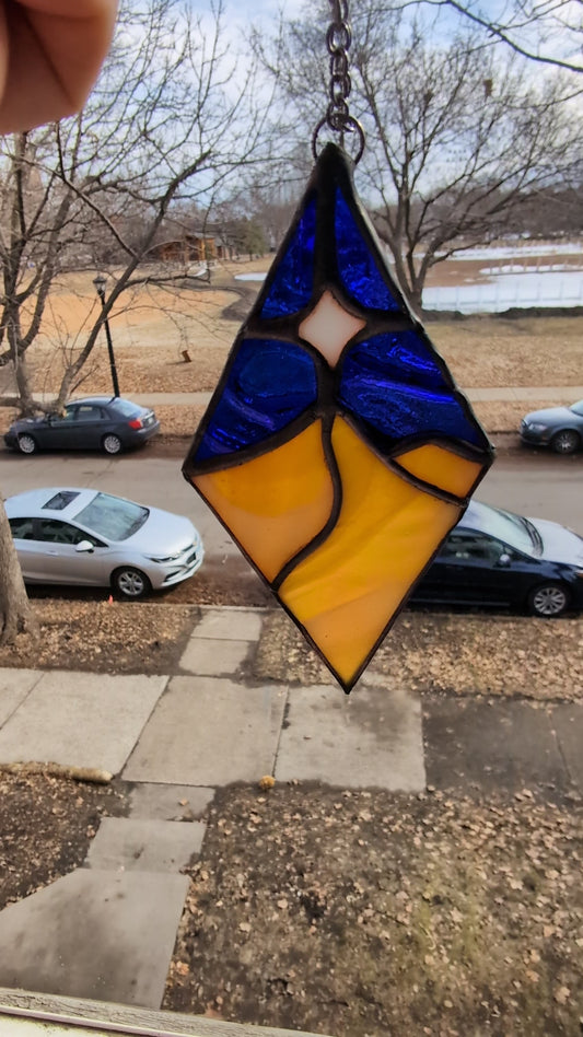 Handcrafted stained glass small desert night