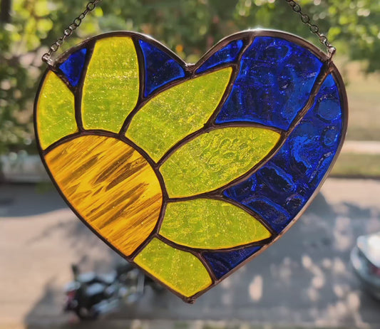 Stained glass sun catcher sunflower