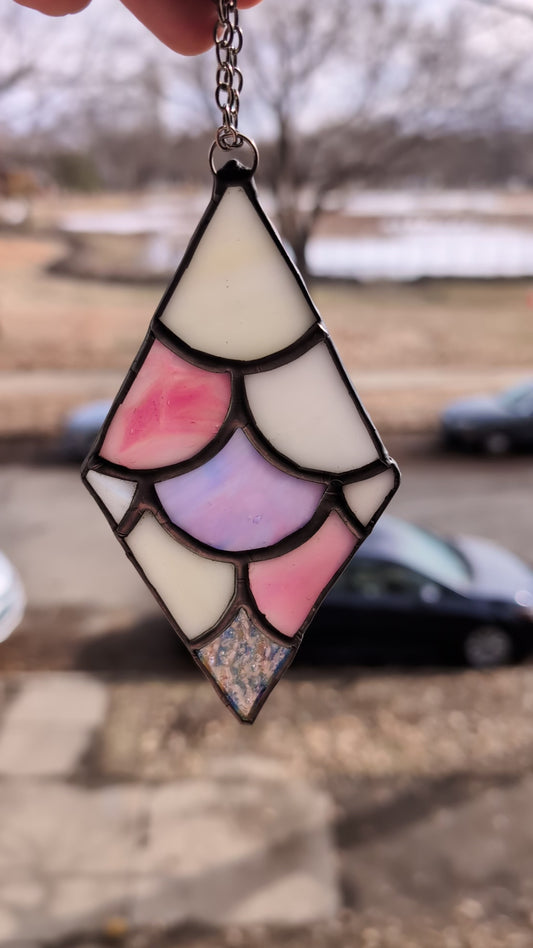 Handcrafted stained glass small mermaid scales