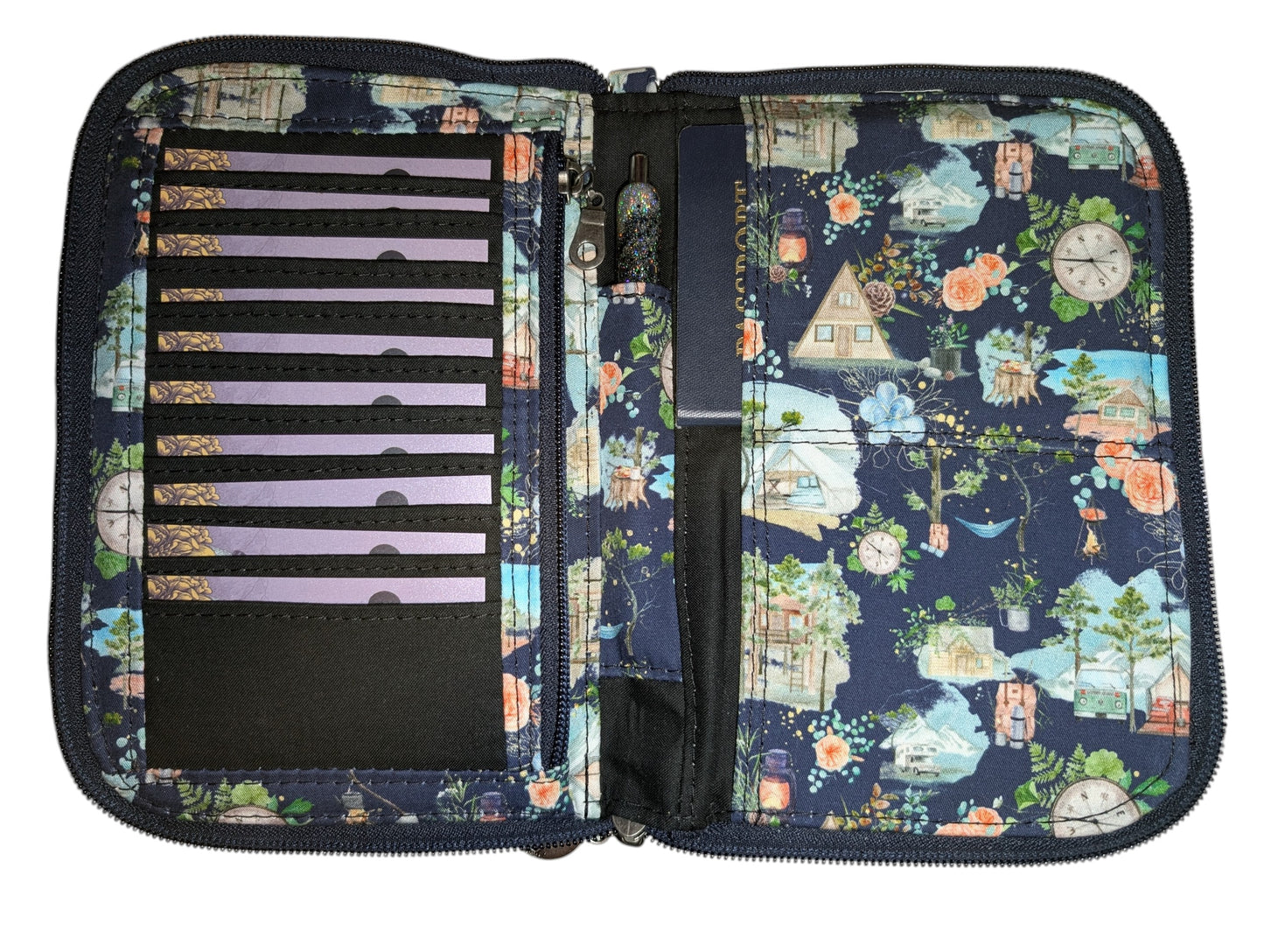 Handcrafted travel passport organizer wallet cabins