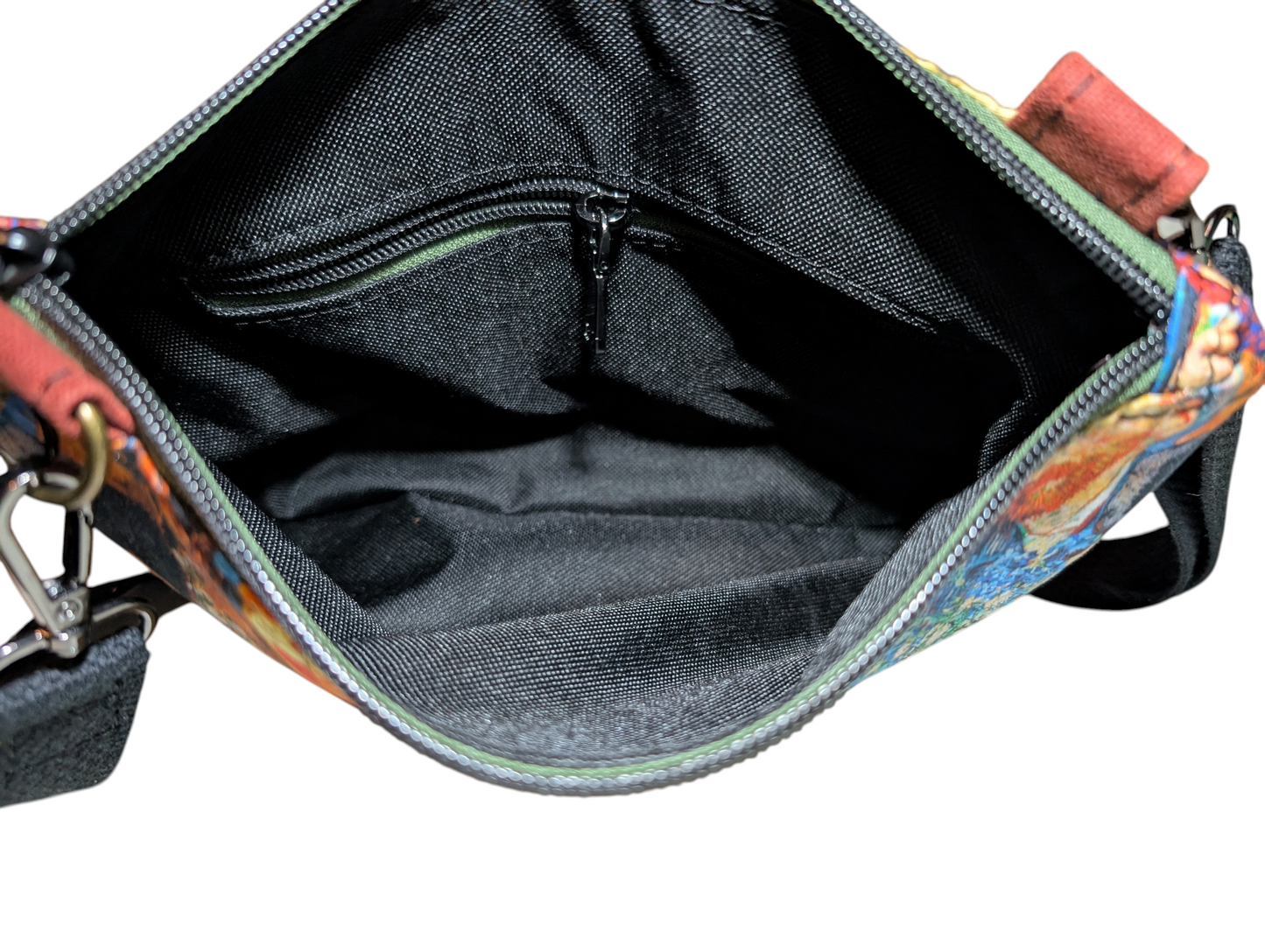 Handcrafted purse crossbody Van Gogh waxed canvas