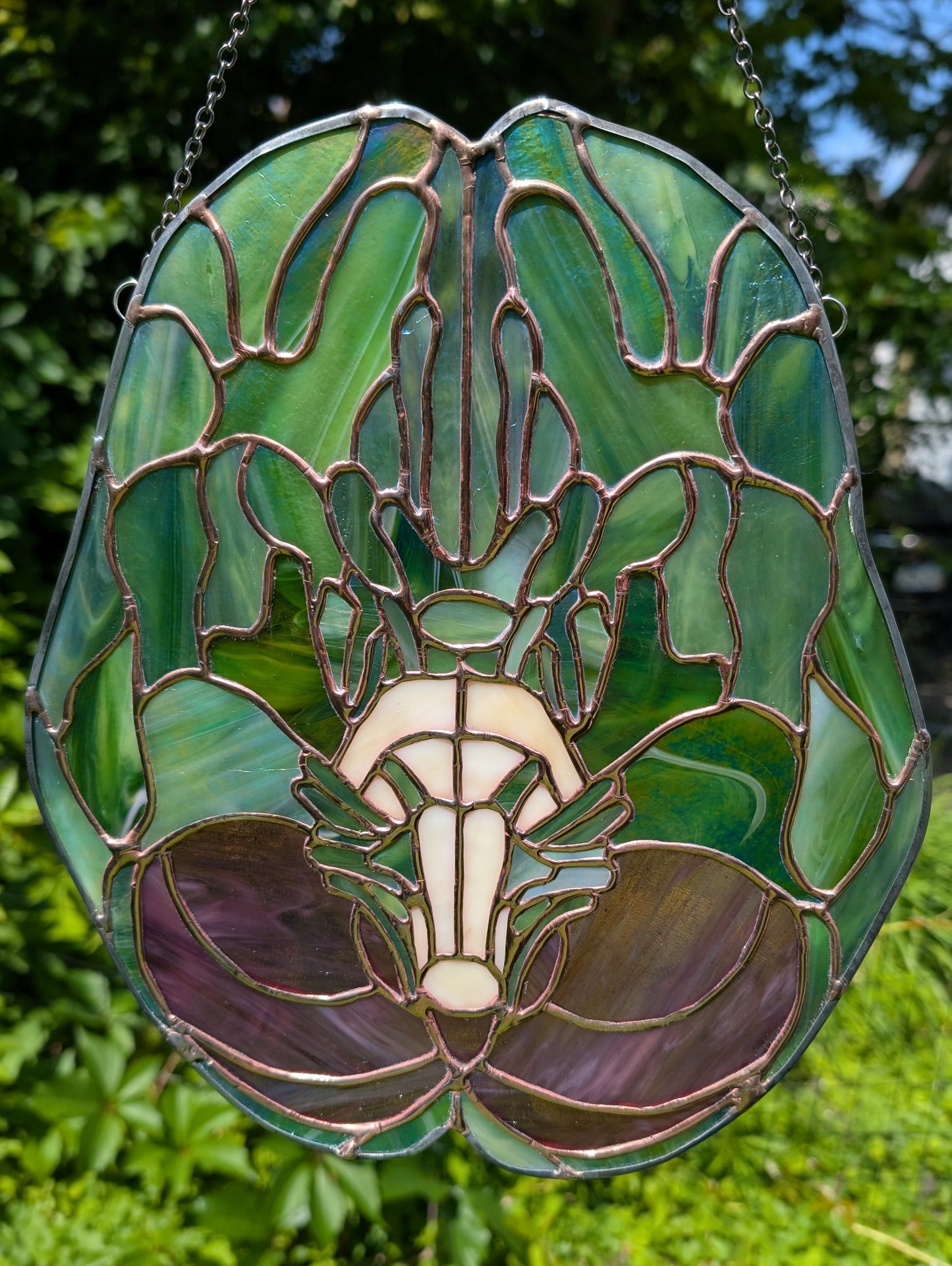 Handcrafted stained glass anatomical brain - CUSTOM LISTING