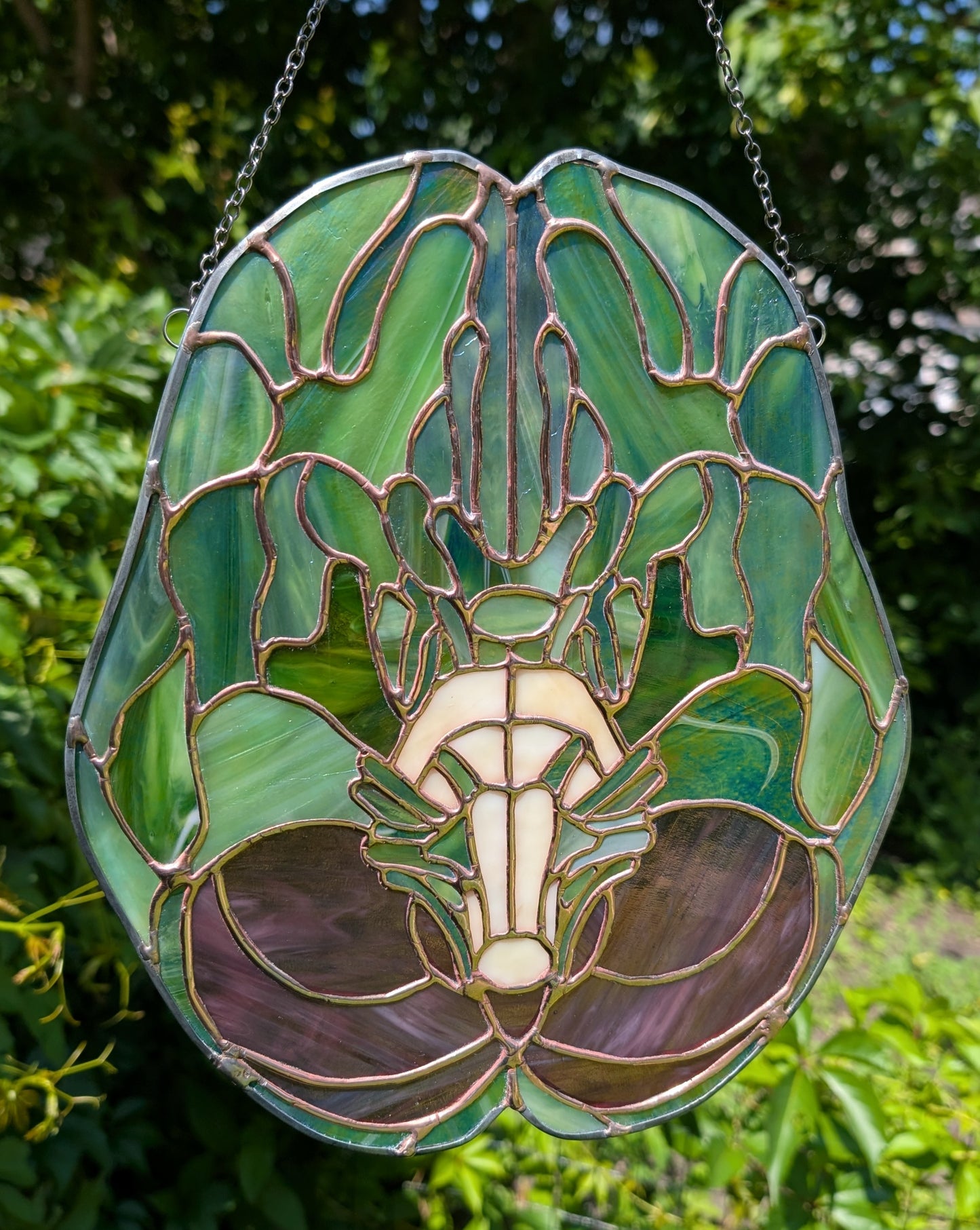 Handcrafted stained glass anatomical brain - CUSTOM LISTING