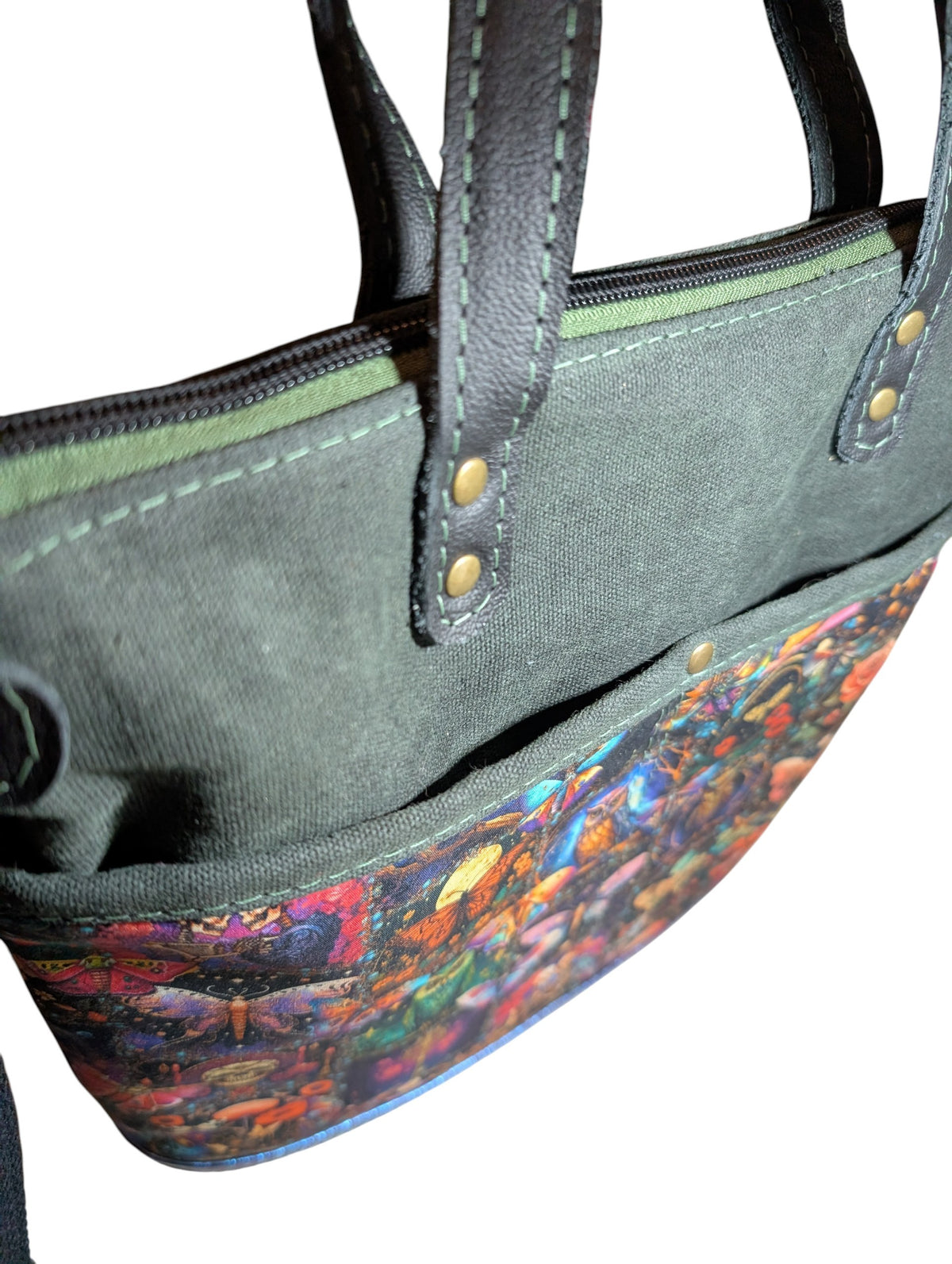 Handcrafted bag purse handbag crossbody butterflies, skulls, owls