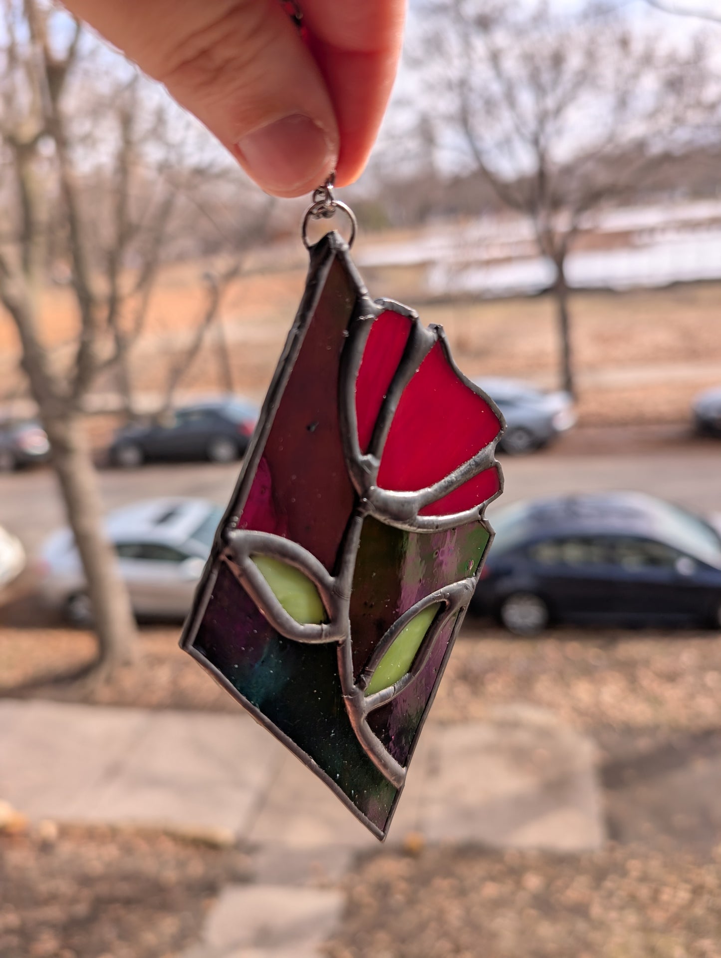 Handcrafted stained glass small flower