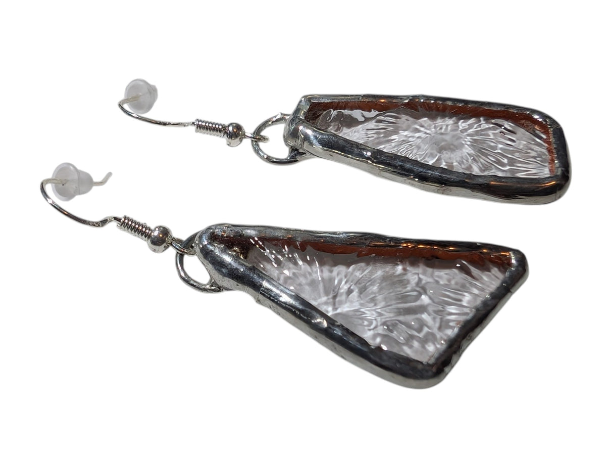 Recycled scrap stained glass earrings