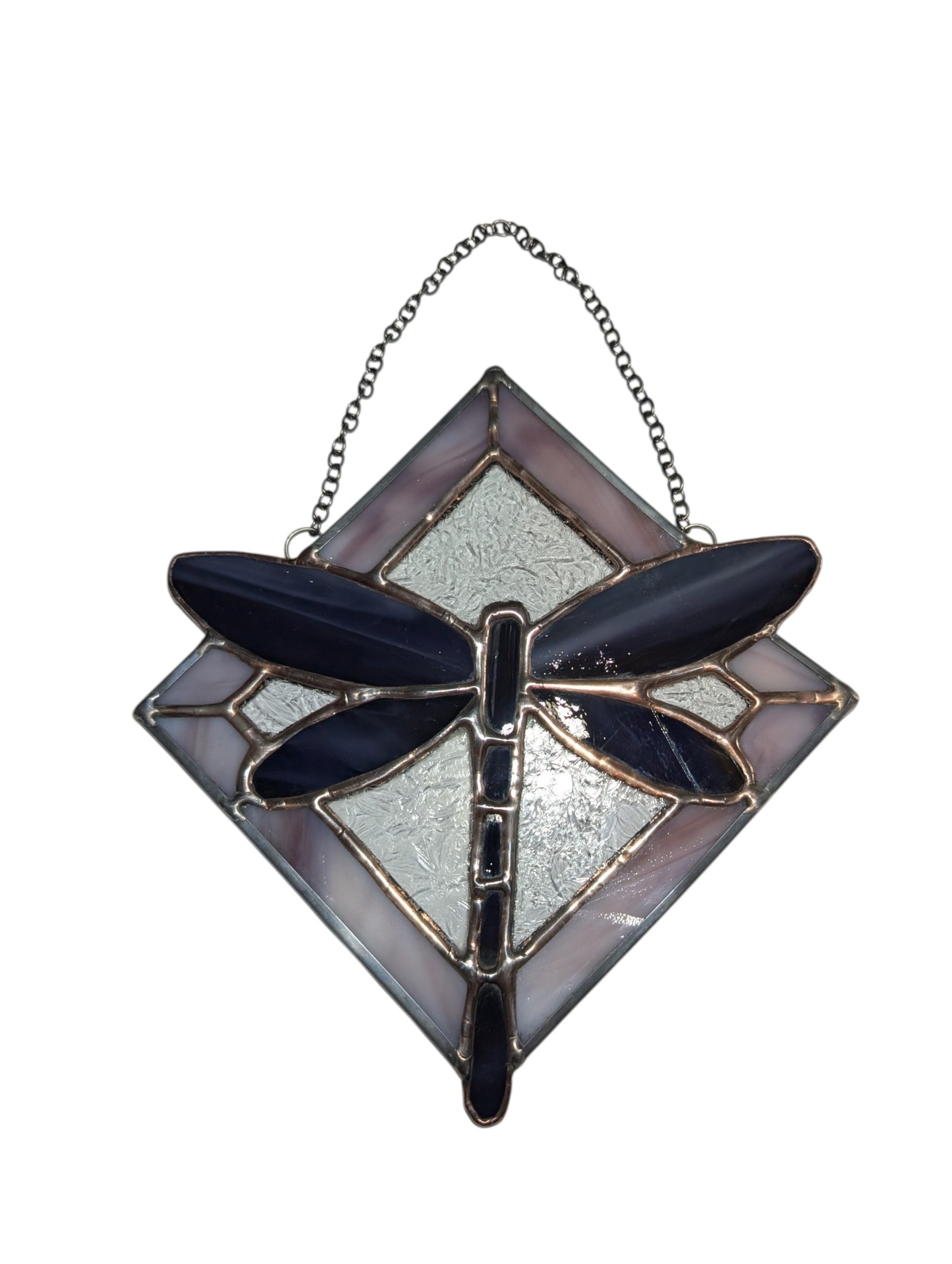Stained glass dragonfly sun catcher