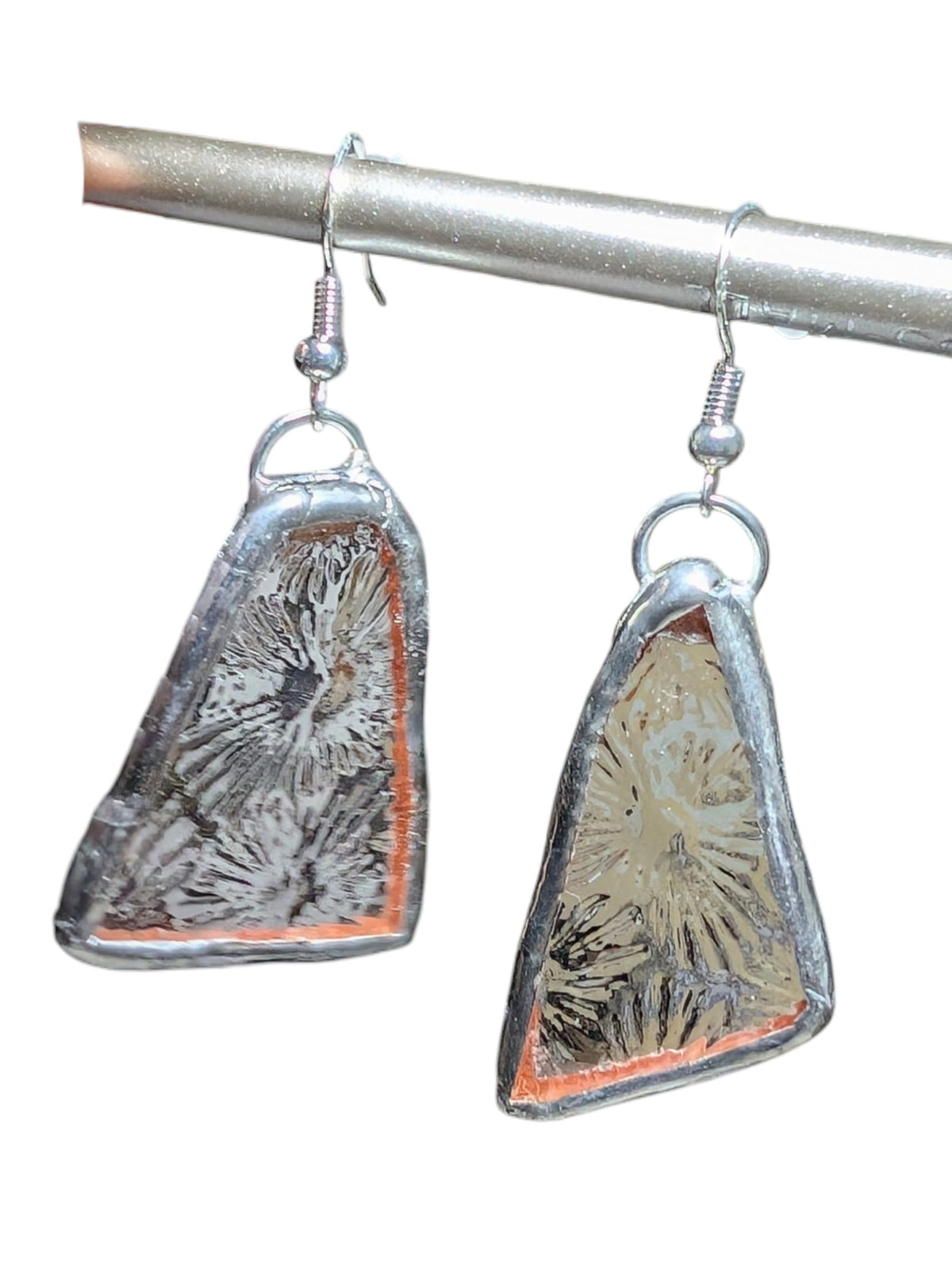 Recycled scrap stained glass earrings