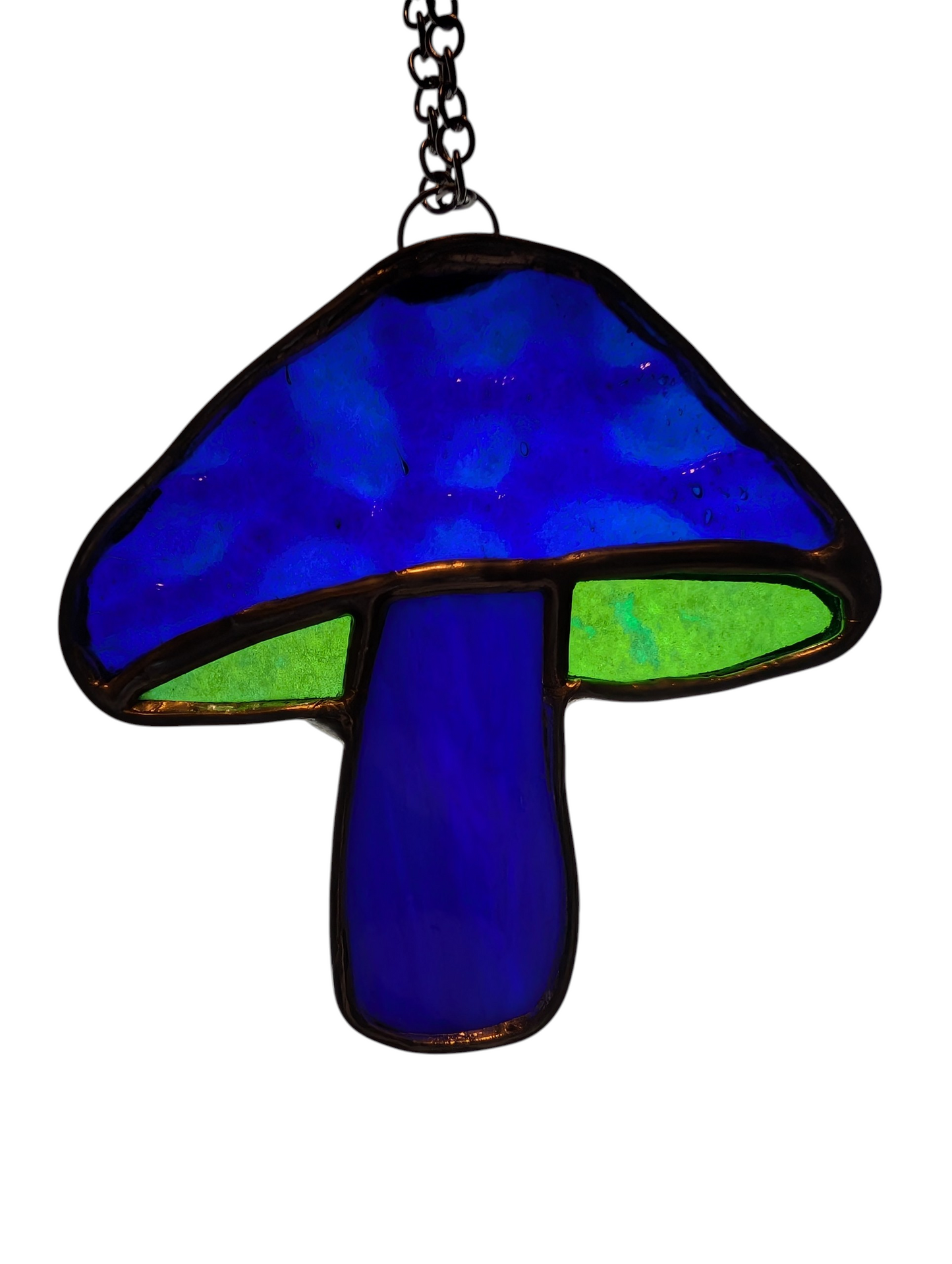 Stained glass mushroom suncatcher